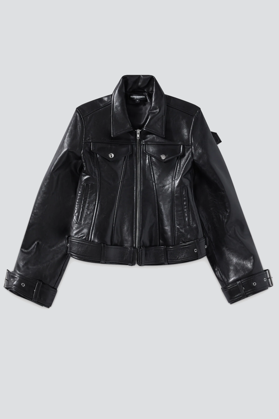 Black Belted Leather Jacket