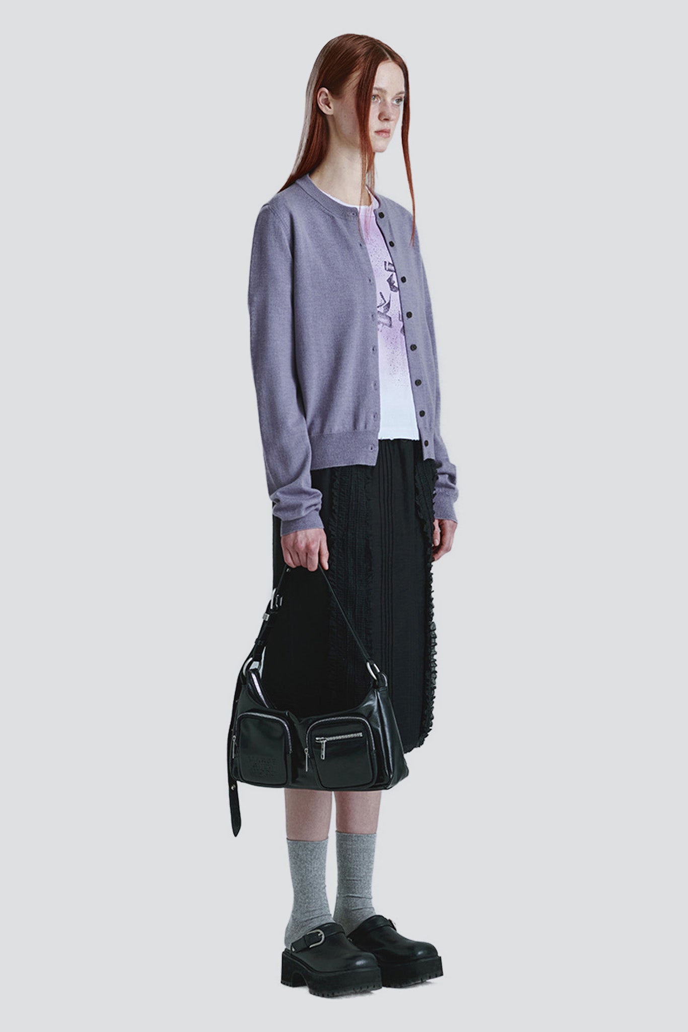 Black Glossy Plain Outpocket Hobo - Marge Sherwood – Assembly New York