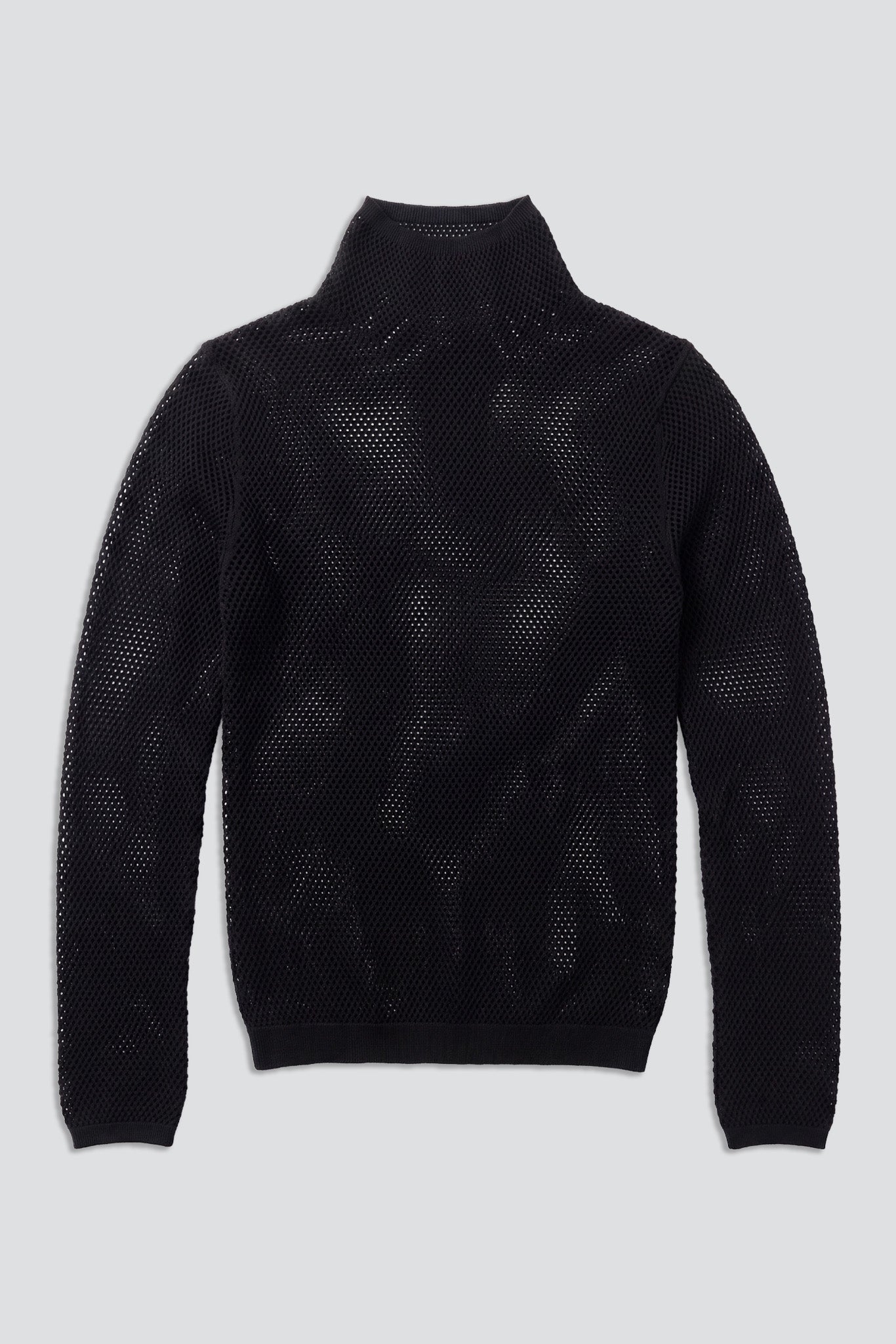 Black Vera Mesh Turtleneck