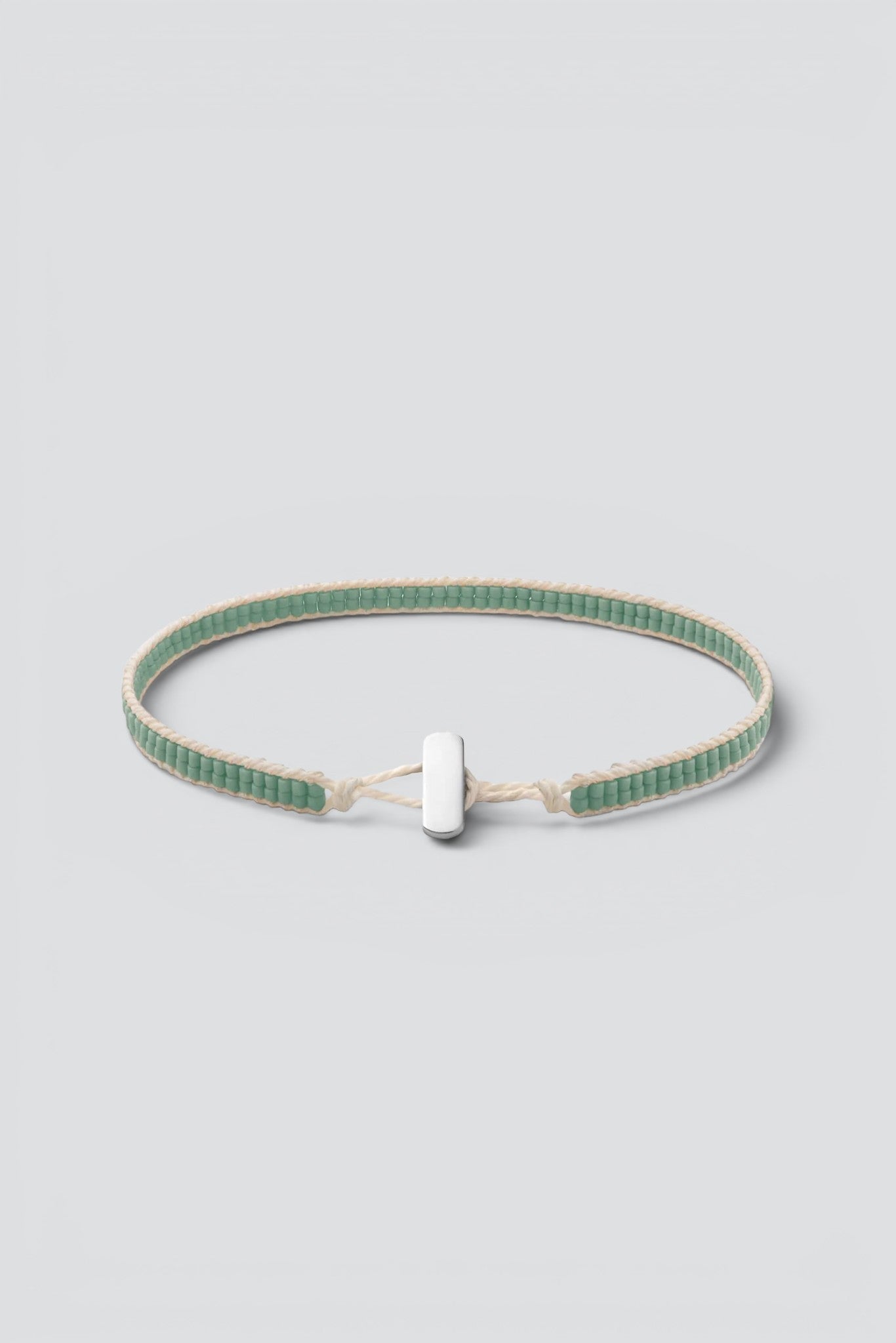 Sterling Silver/Teal Lowe Double Beaded Bracelet