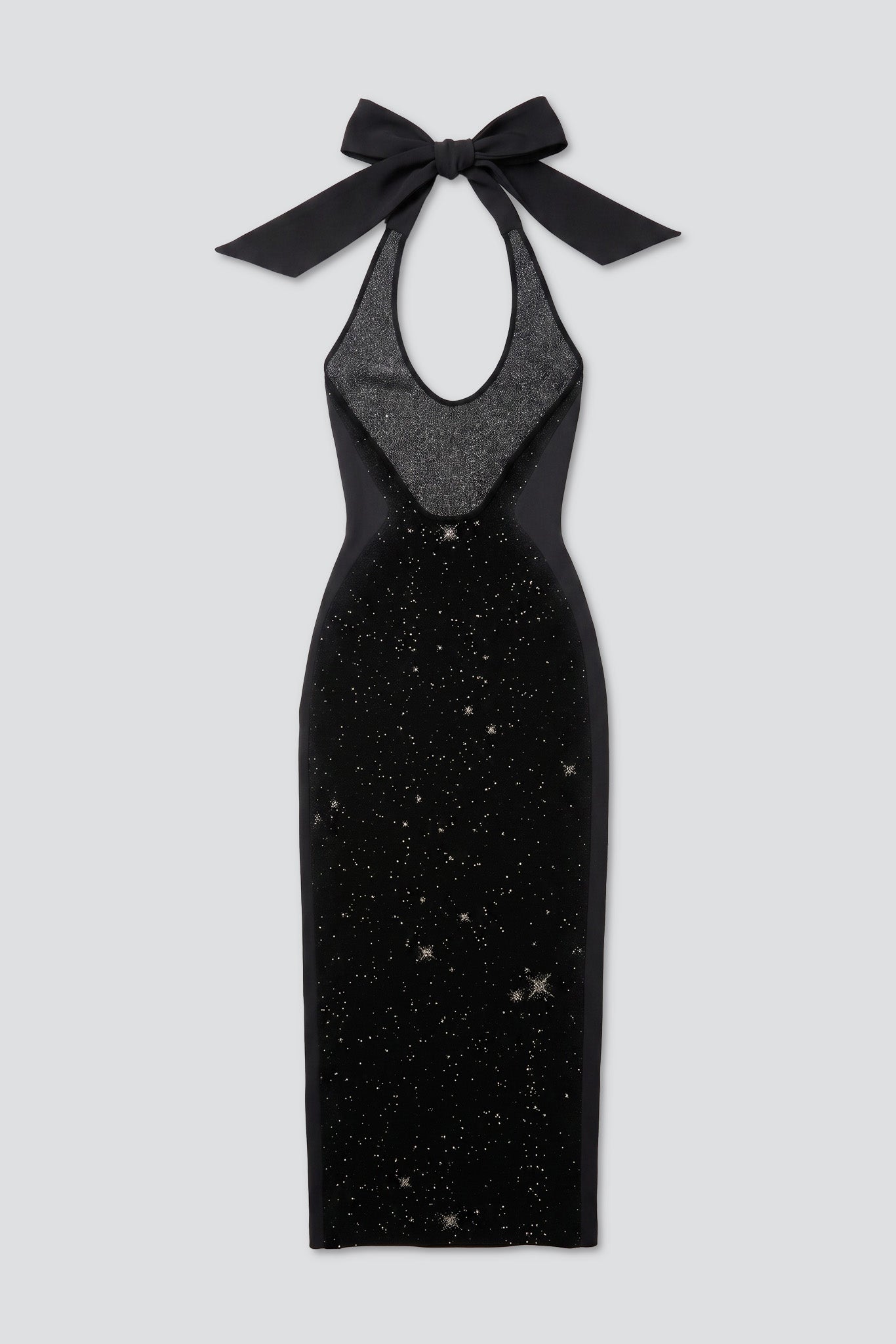 Midnight Black Noah Halter Neck Long Dress