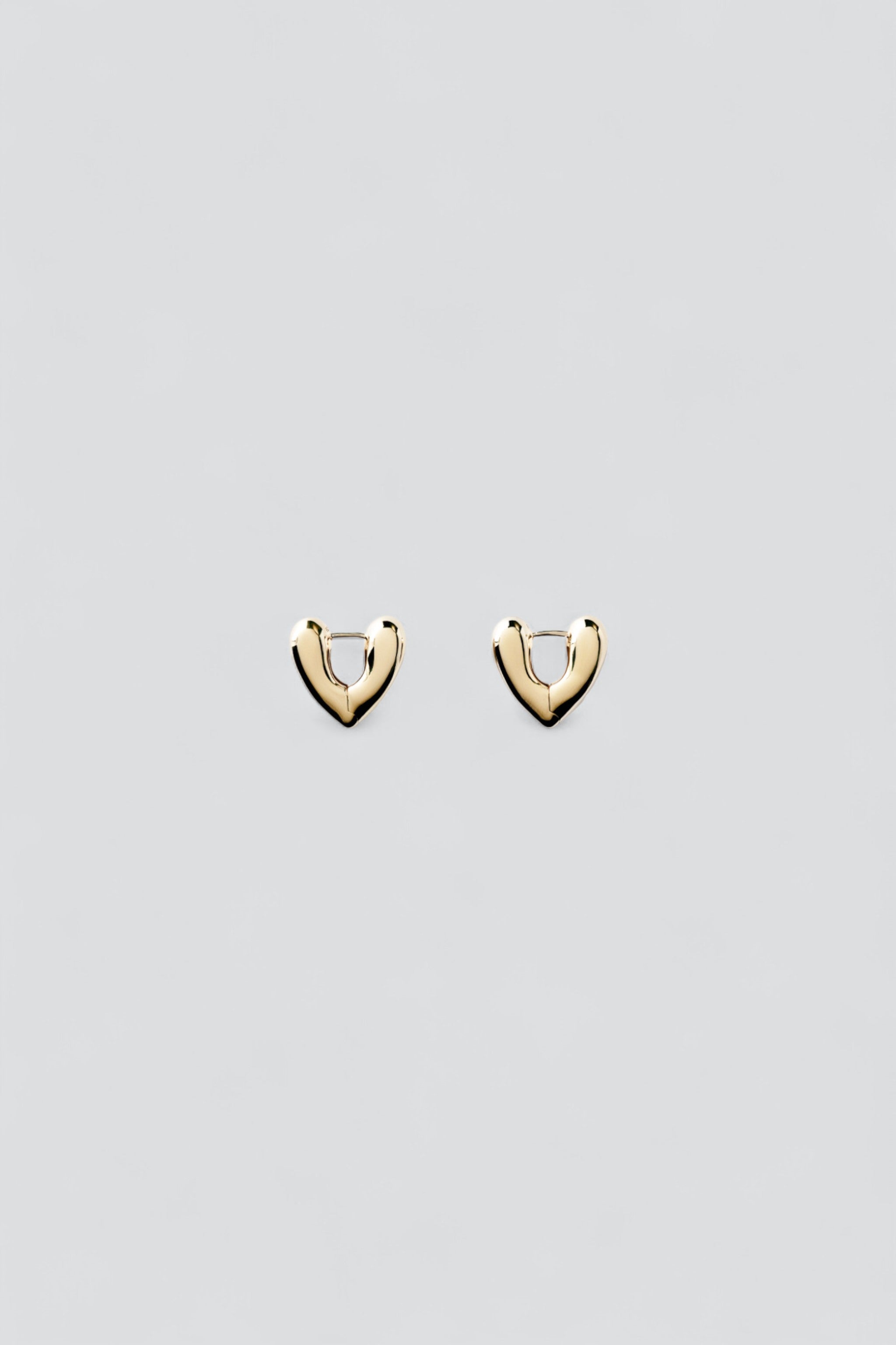 10K Gold Mini Heart Hoops