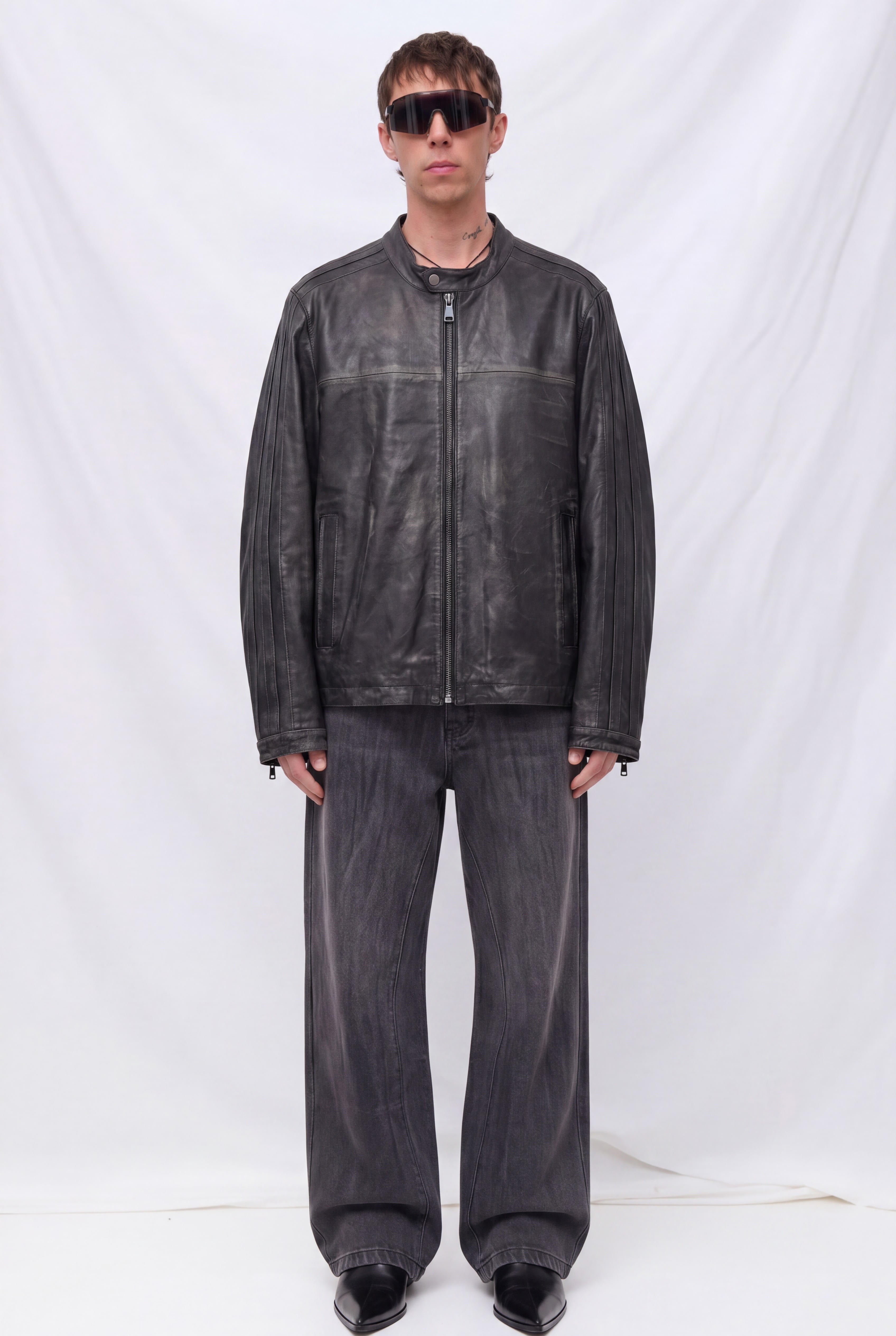 Black Nappa Leather Hacker Jacket