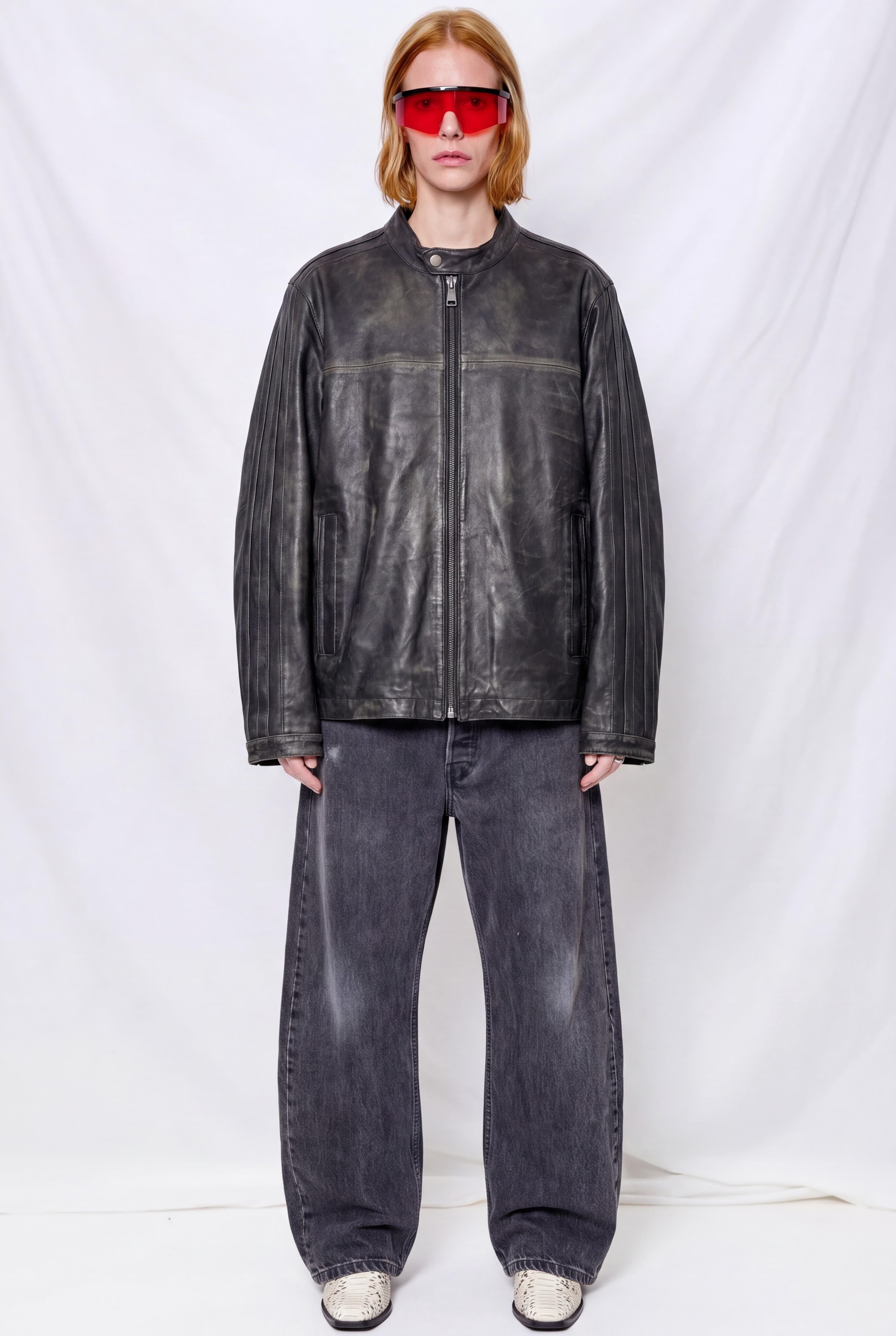 Black Nappa Leather Hacker Jacket
