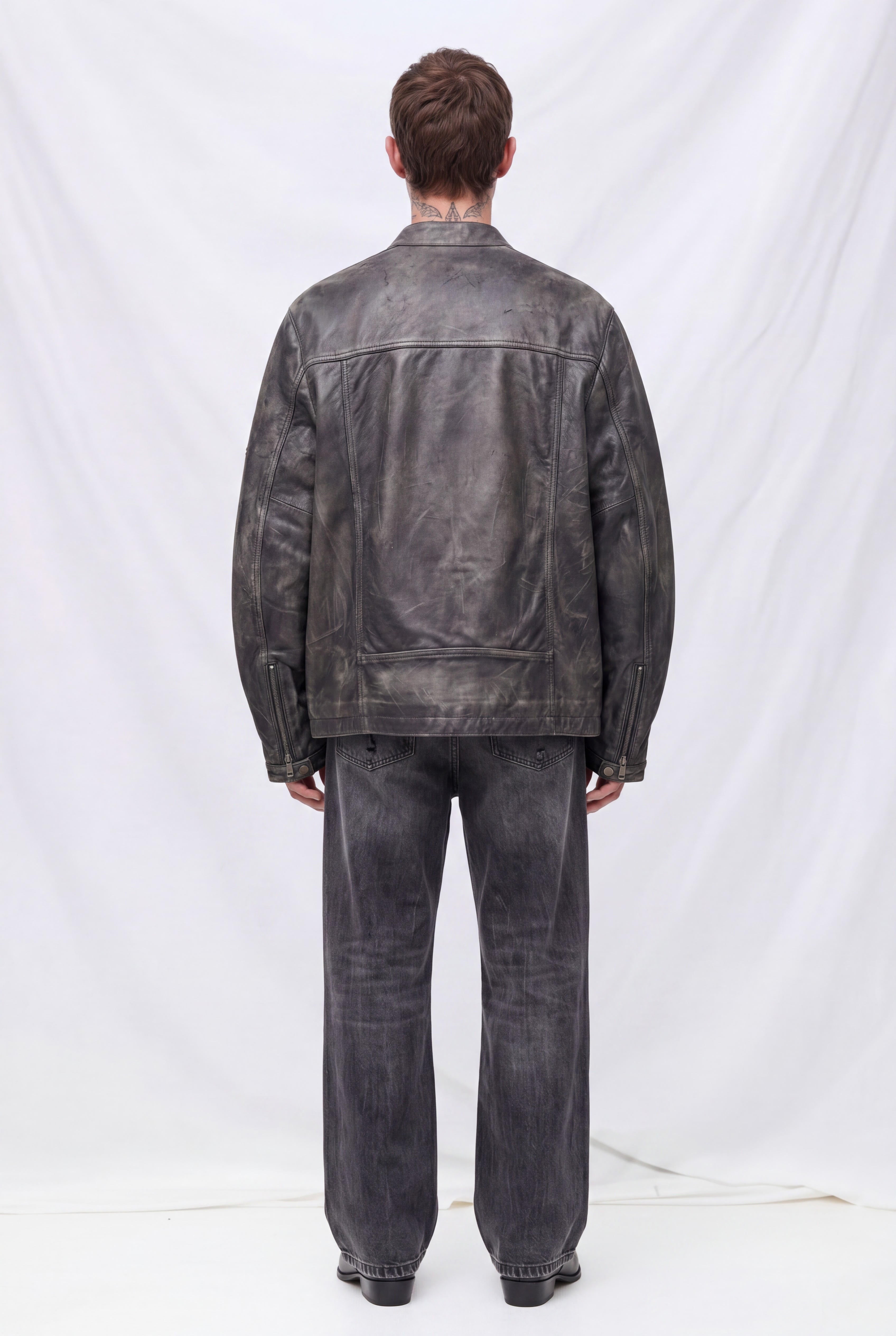 Black Nappa Leather Hacker Jacket