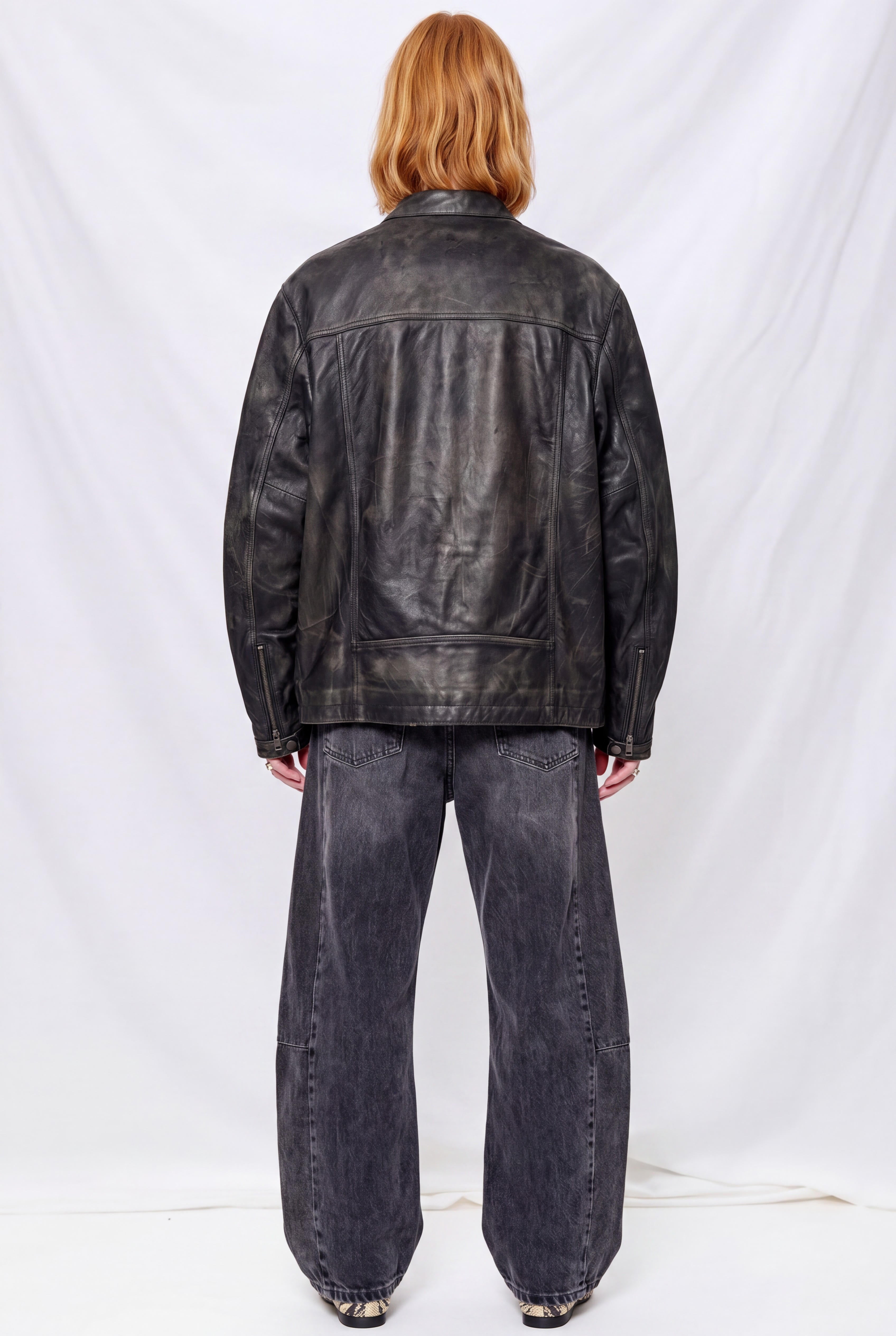 Black Nappa Leather Hacker Jacket