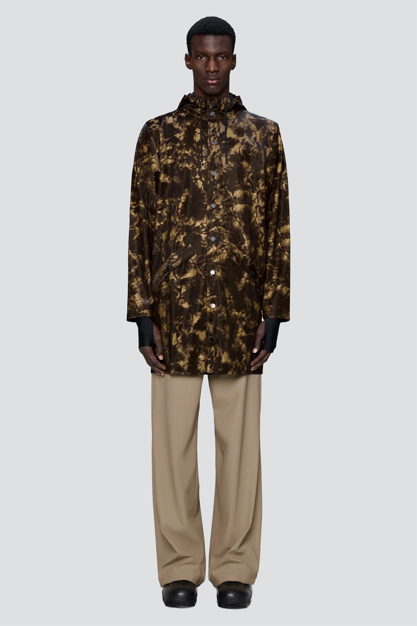 Muddy Hooded Rain Long Jacket