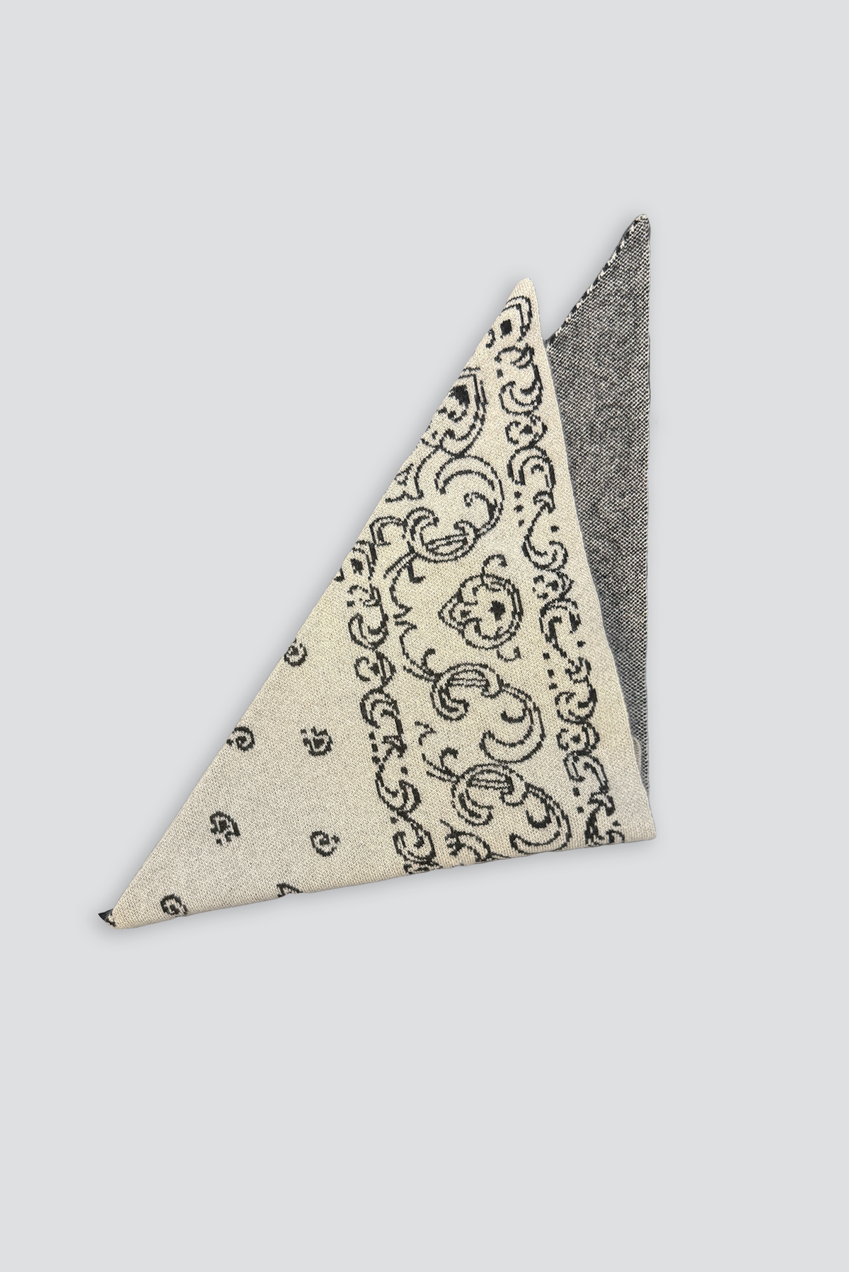 Natural/Black Jimmy Cashmere Bandana Scarf