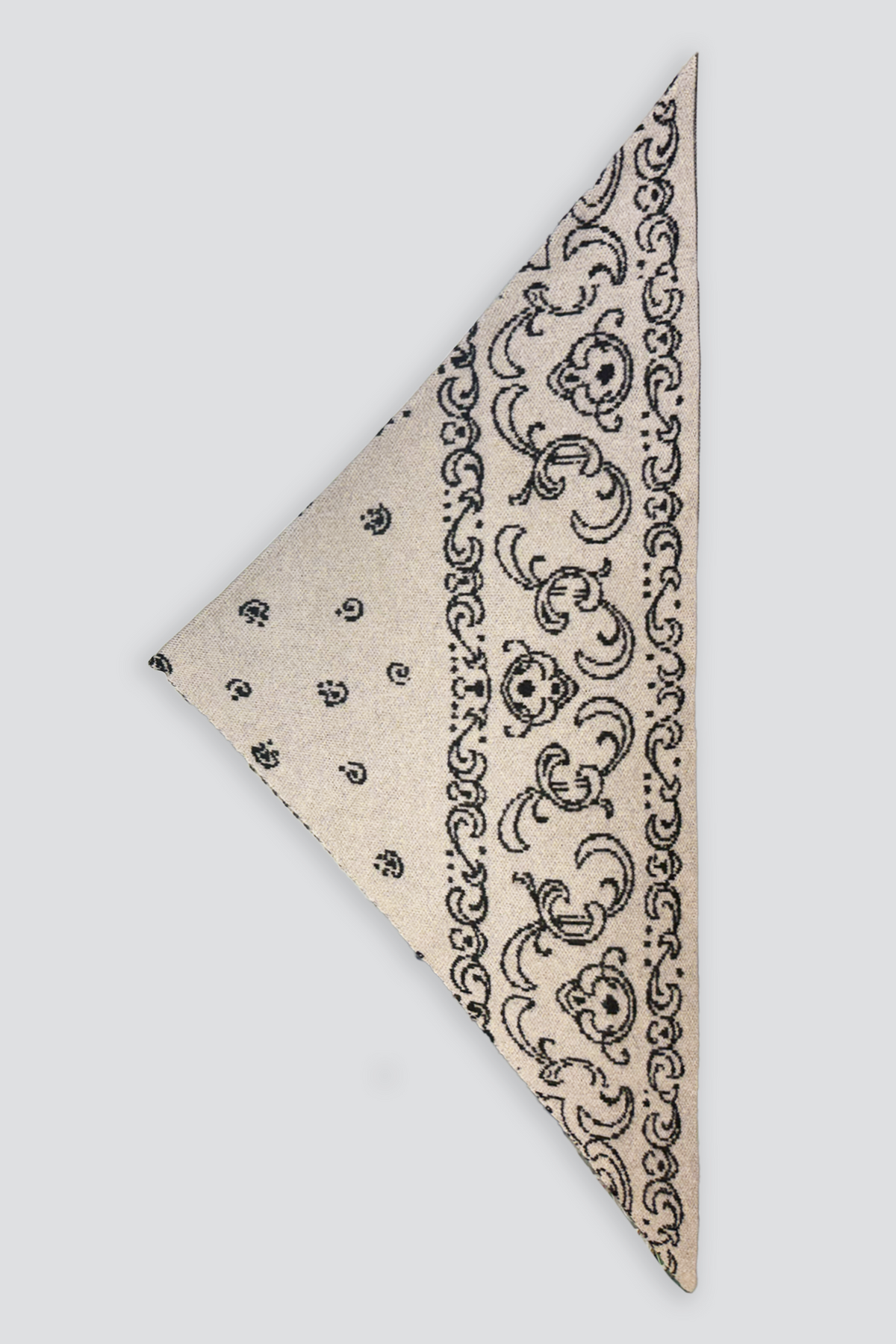 Natural/Black Jimmy Cashmere Bandana Scarf