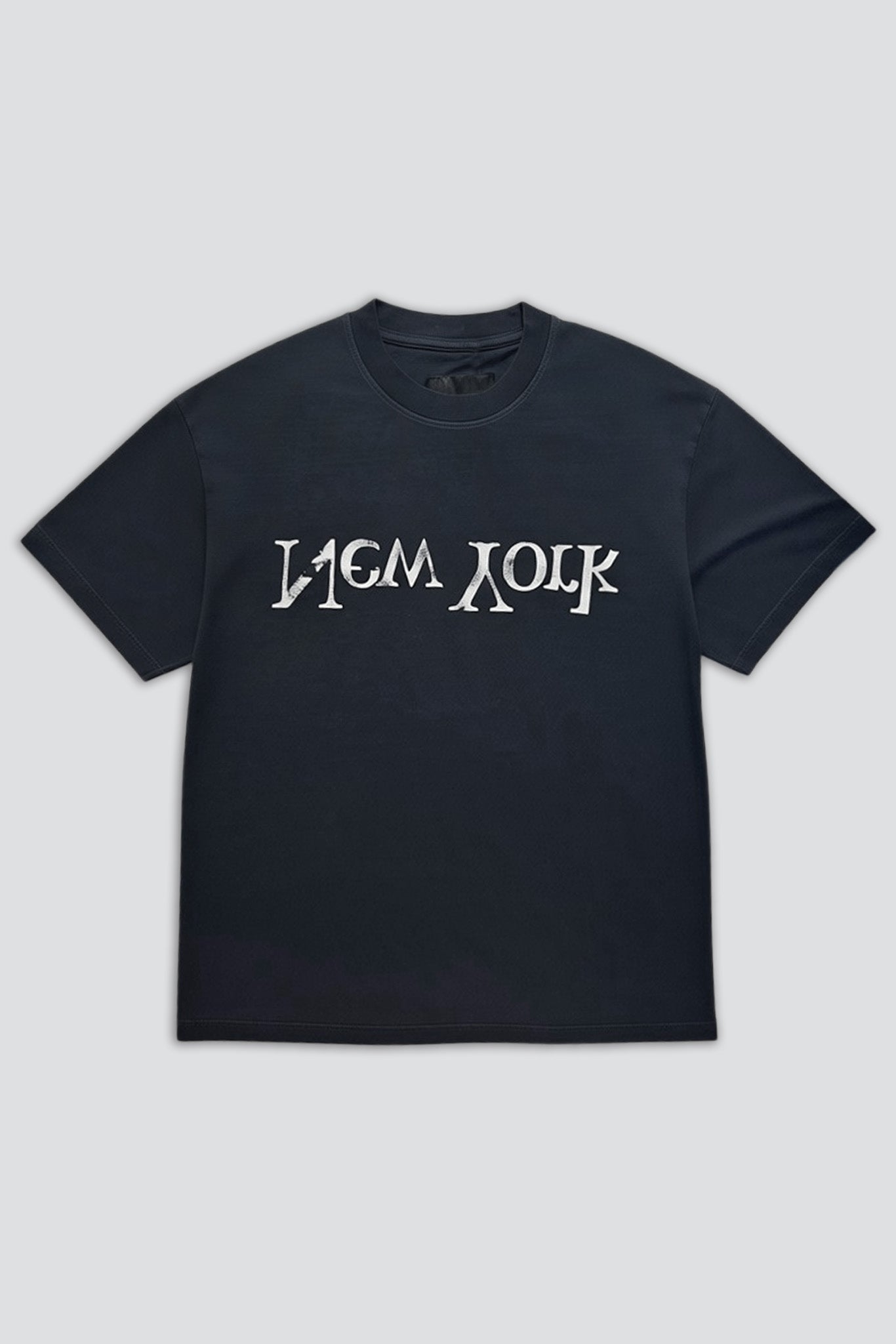 Navy Blue Faded New York Logo T-Shirt
