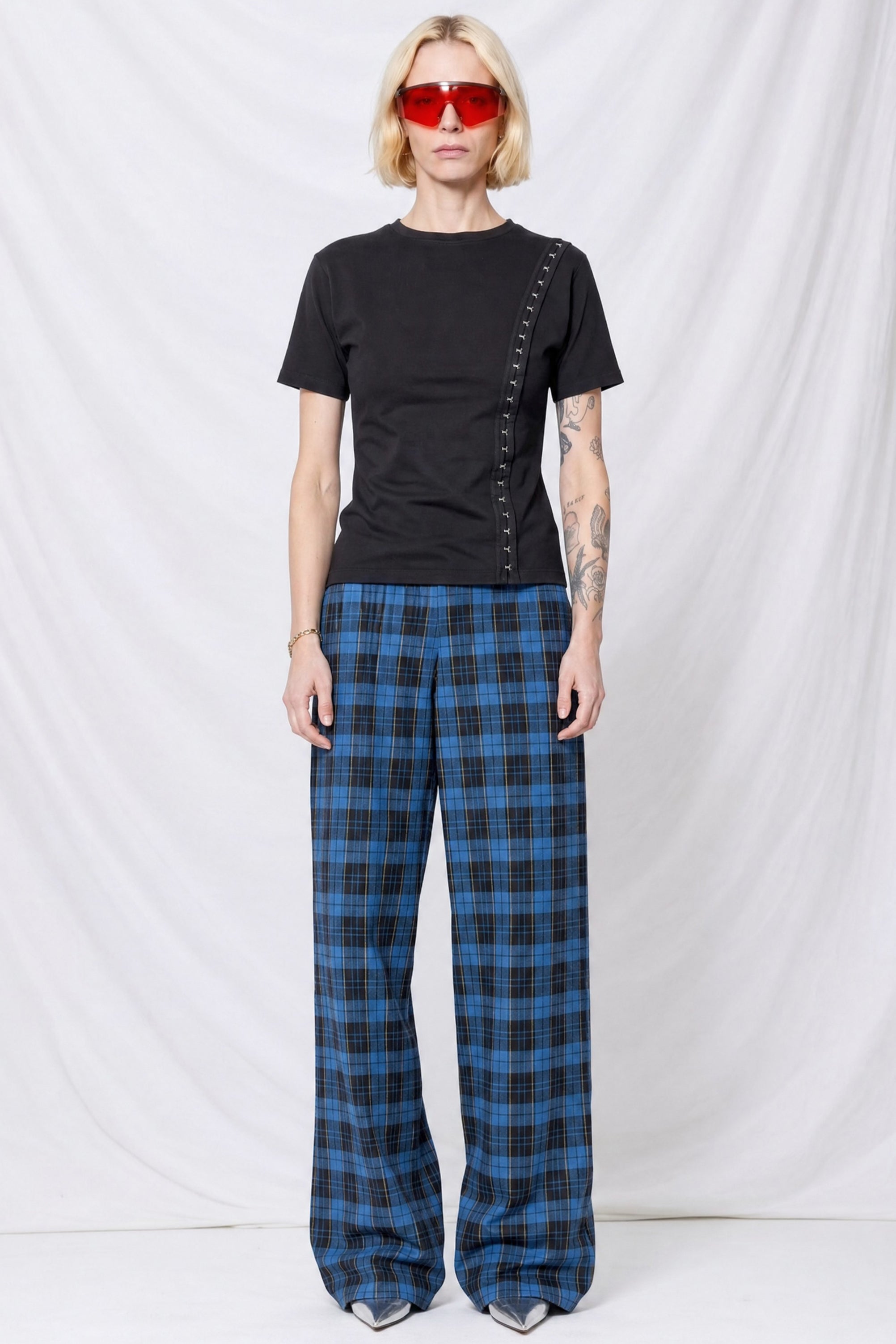 Navy Plaid Rare Trouser