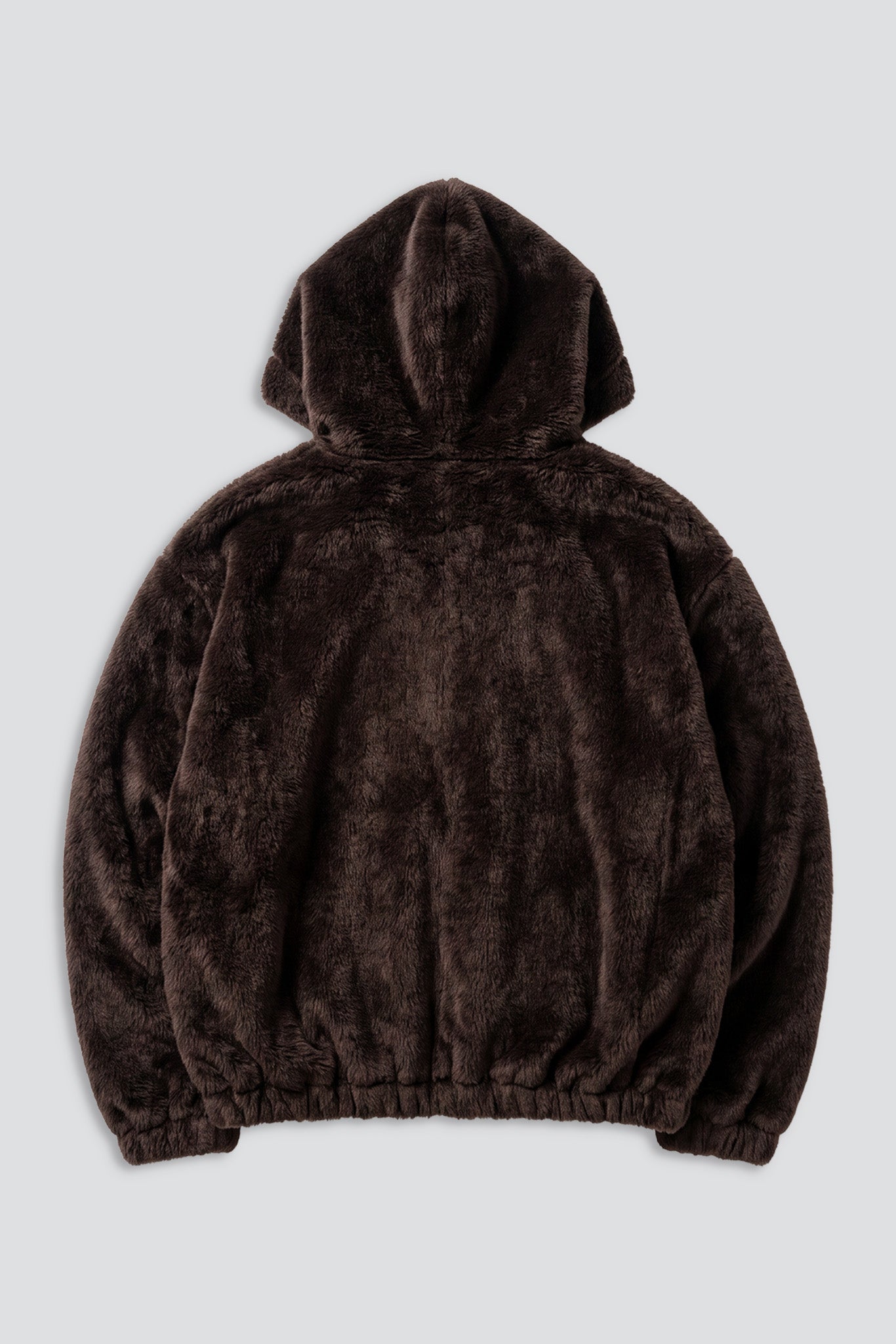 No.216 Brown Suri Alpaca Hooded Zipper Jacket