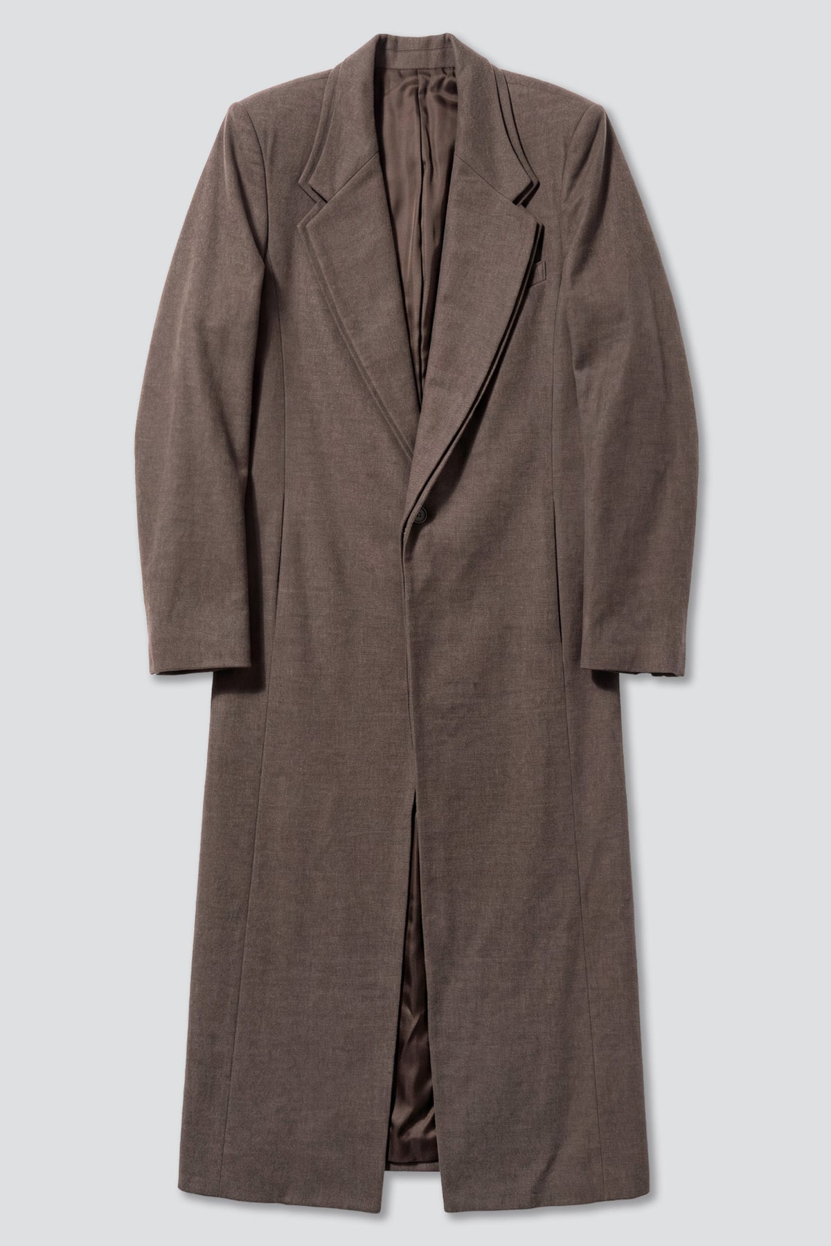 No.64 Light Brown Wool Double Collar Long Coat
