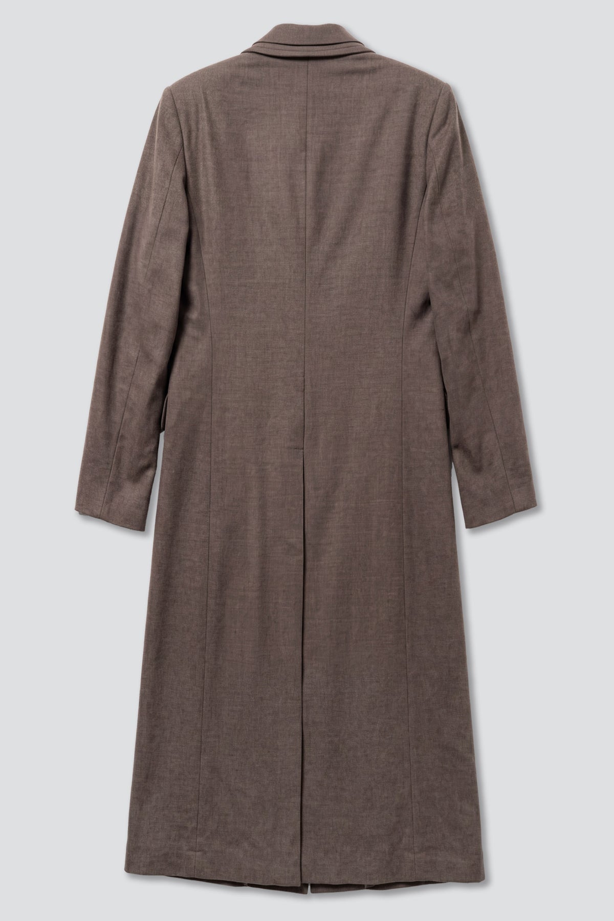 No.64 Light Brown Wool Double Collar Long Coat