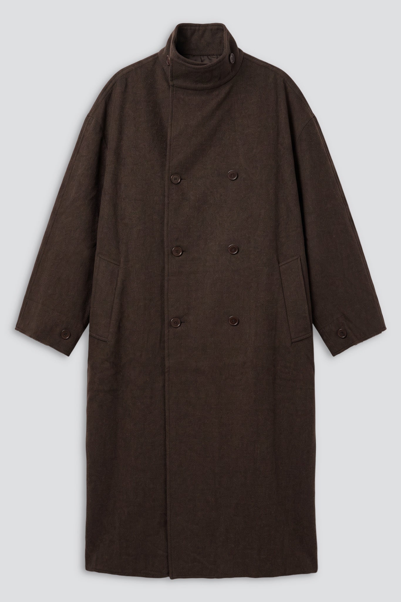 No.65 Brown Heavy Wool Oversized Coat