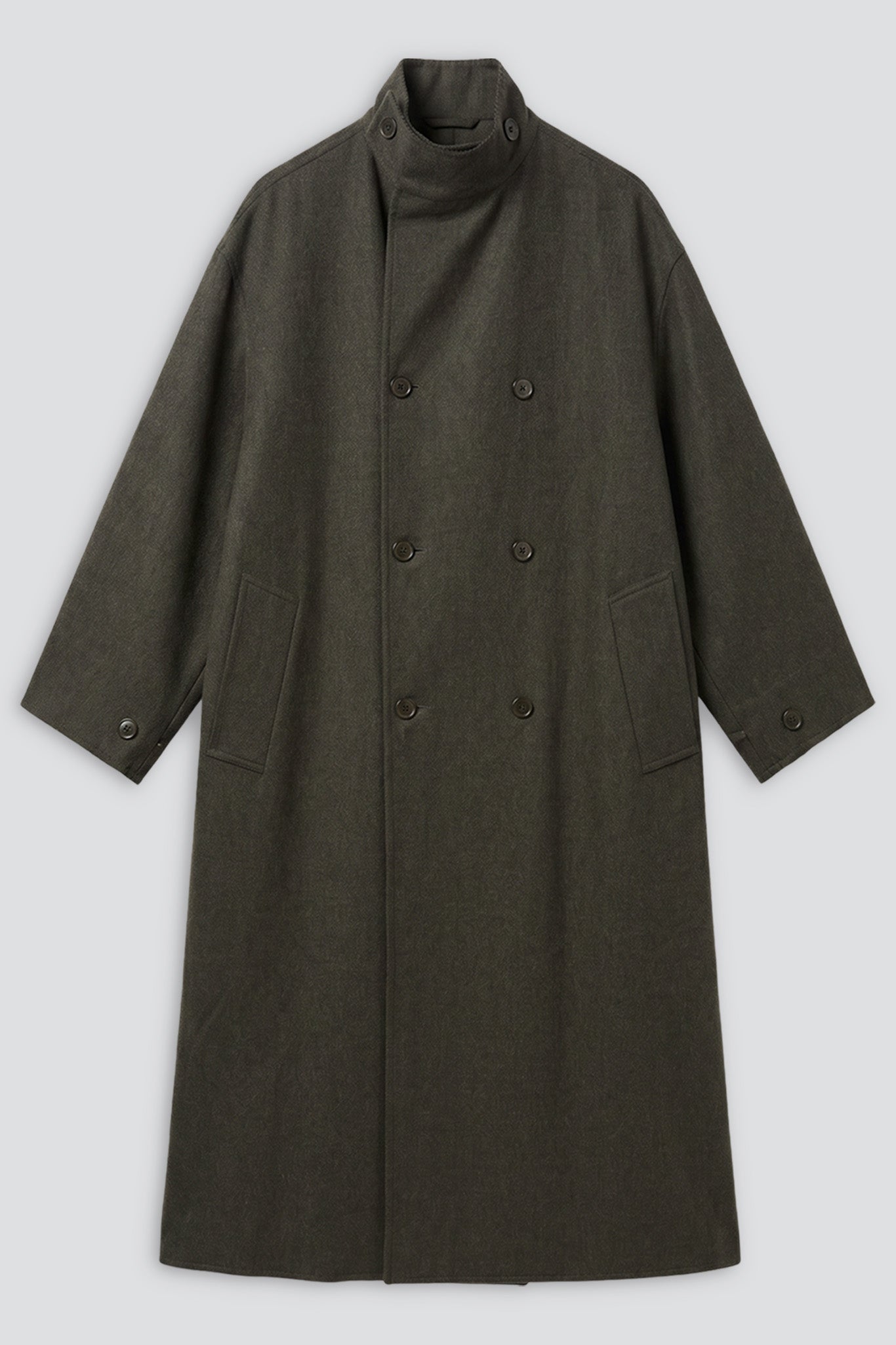 No.65 Green Heavy Wool Oversized Coat