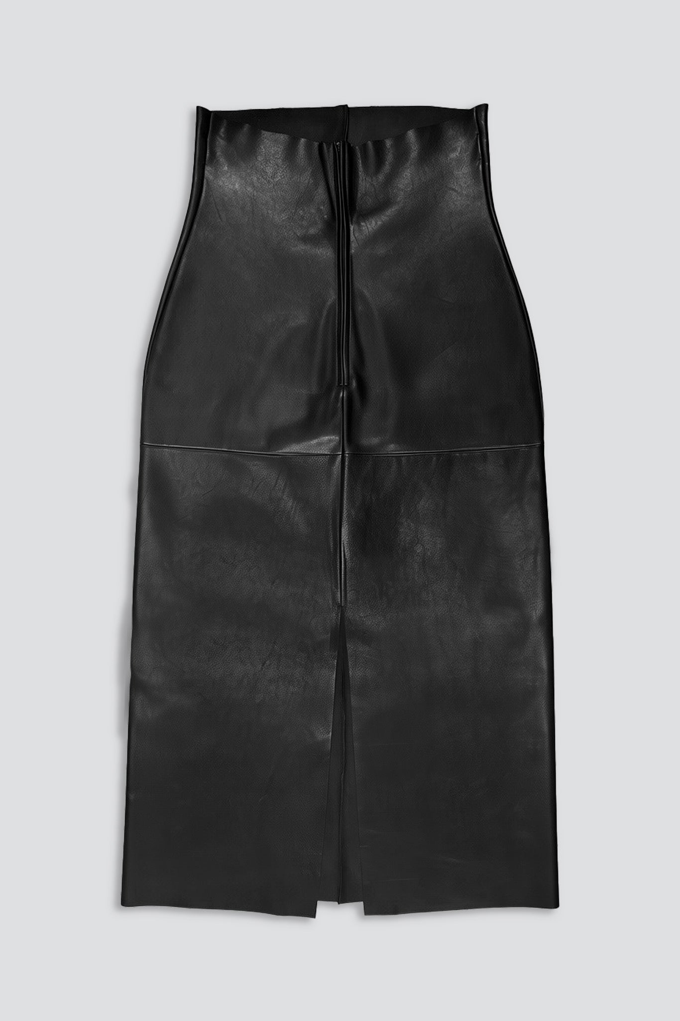 No.69 Black Leather High Waist Skirt