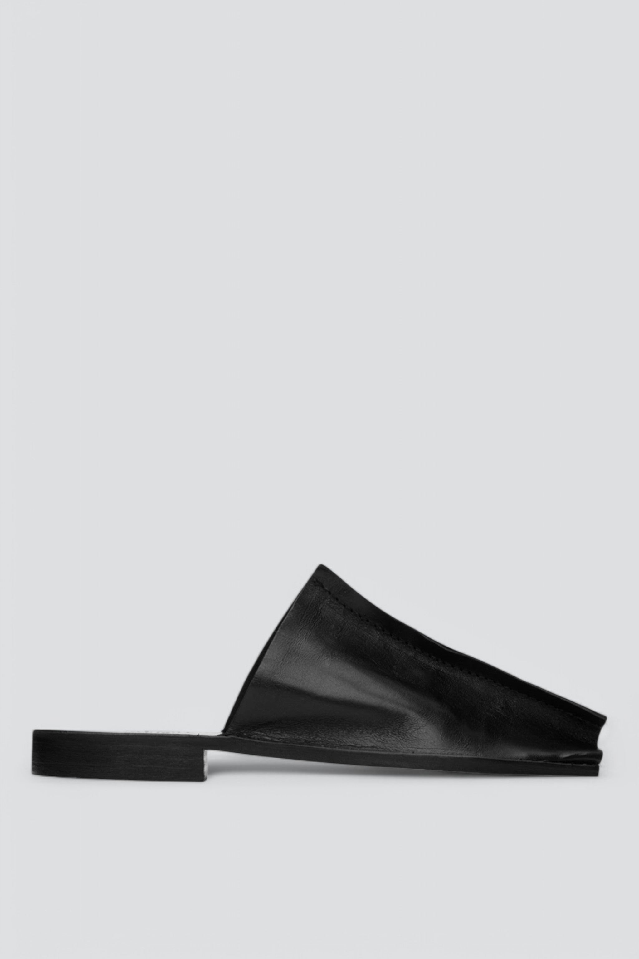 No.7 Black Open Toe Babouche