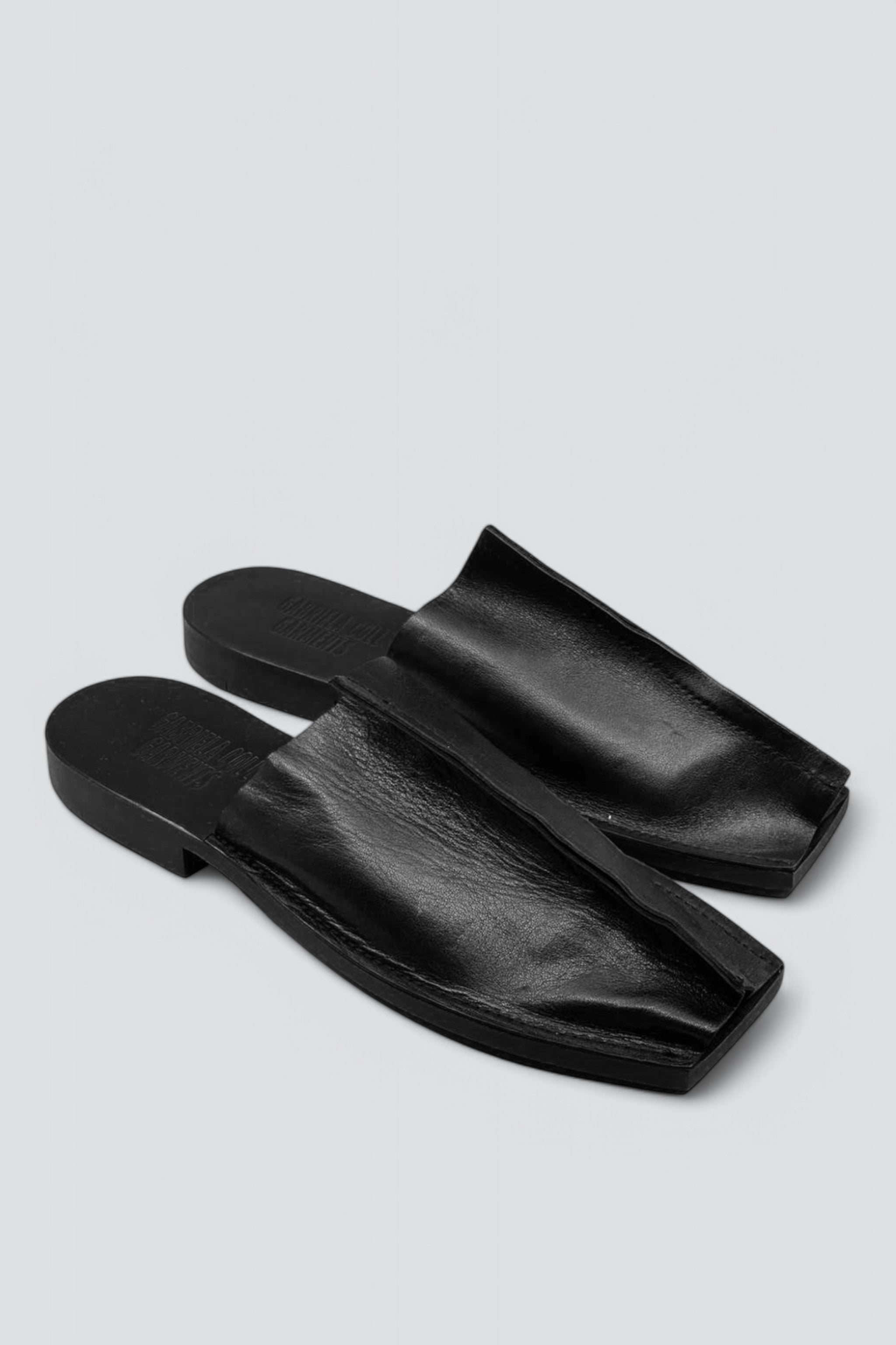 No.7 Black Open Toe Babouche
