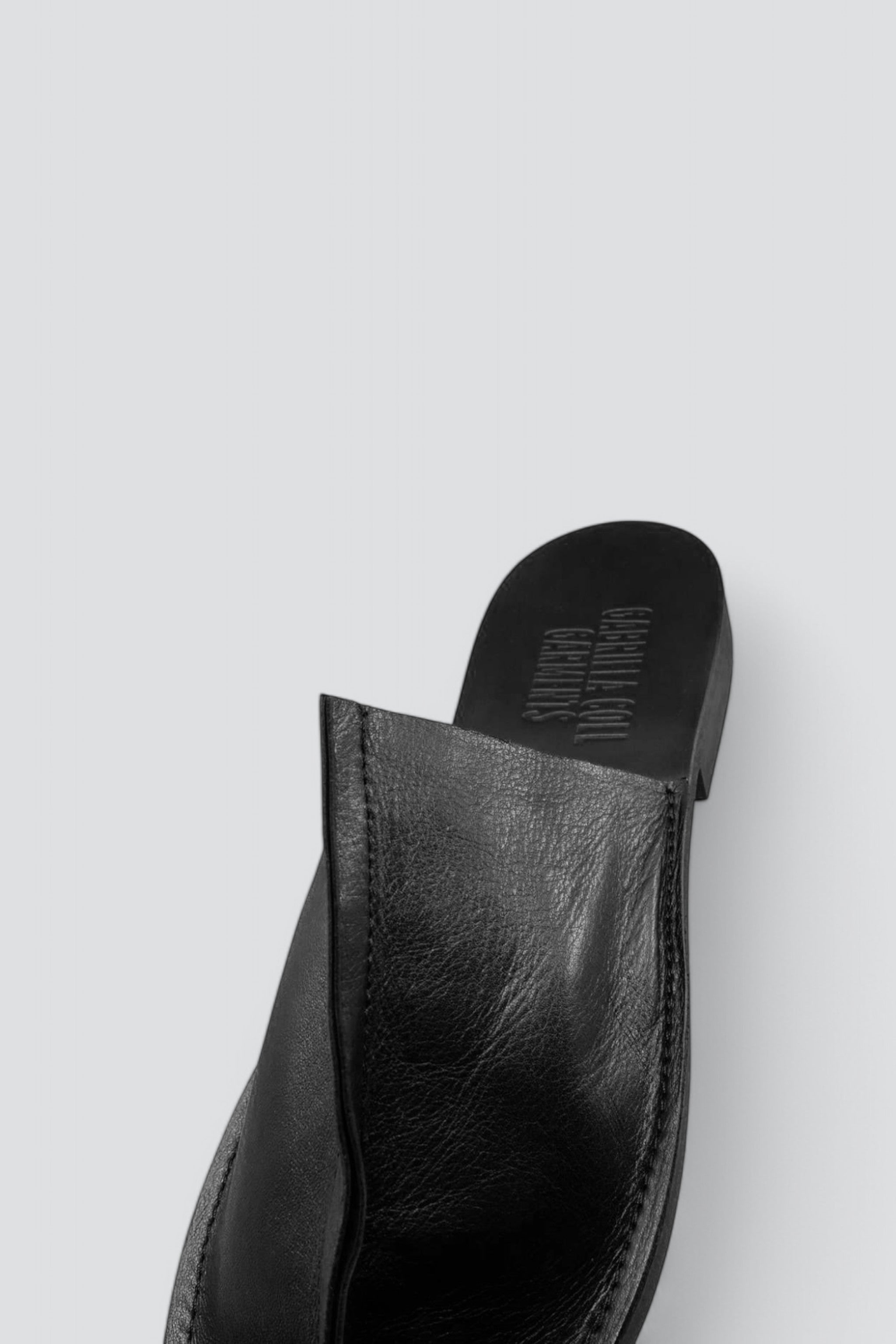 No.7 Black Open Toe Babouche