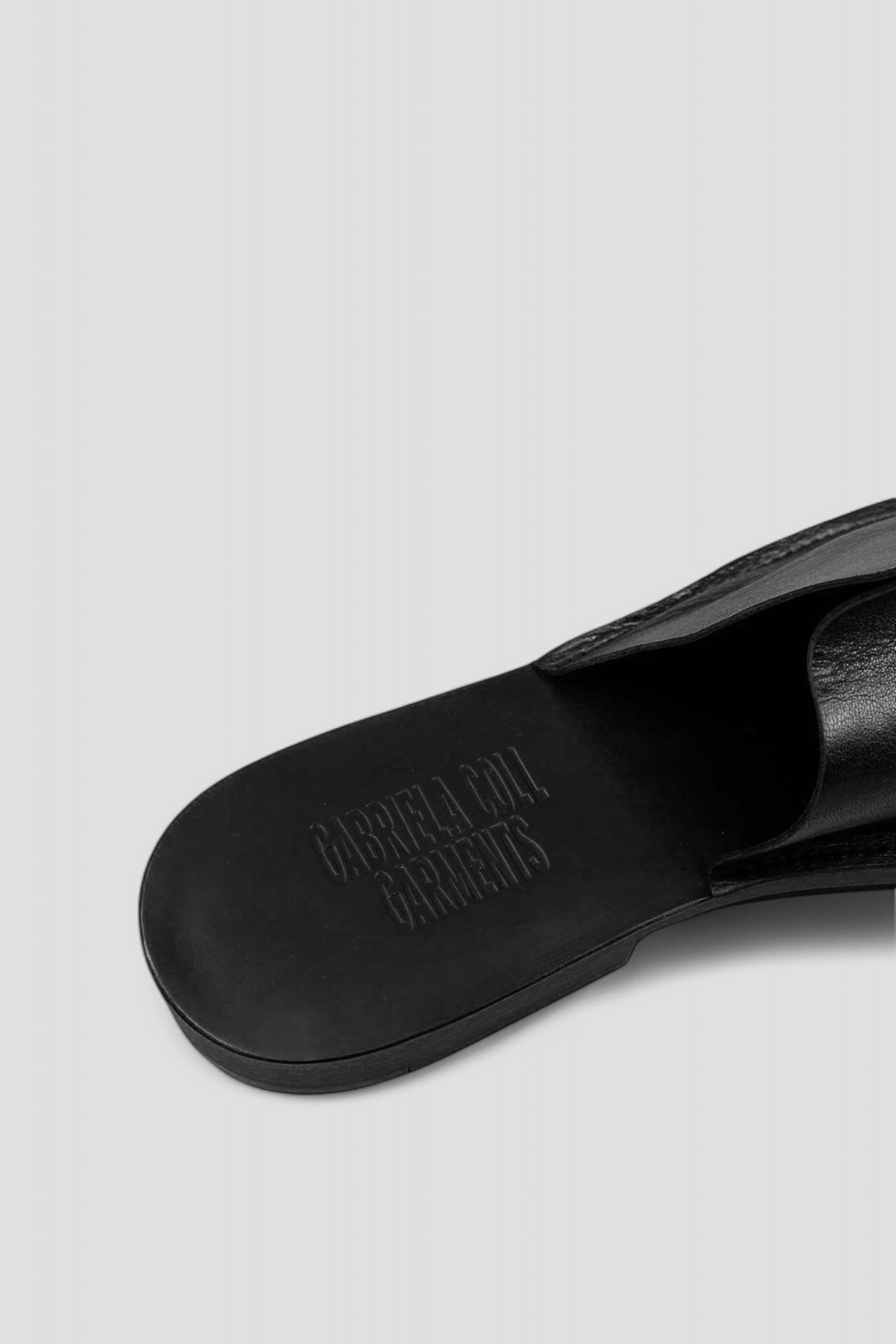 No.7 Black Open Toe Babouche