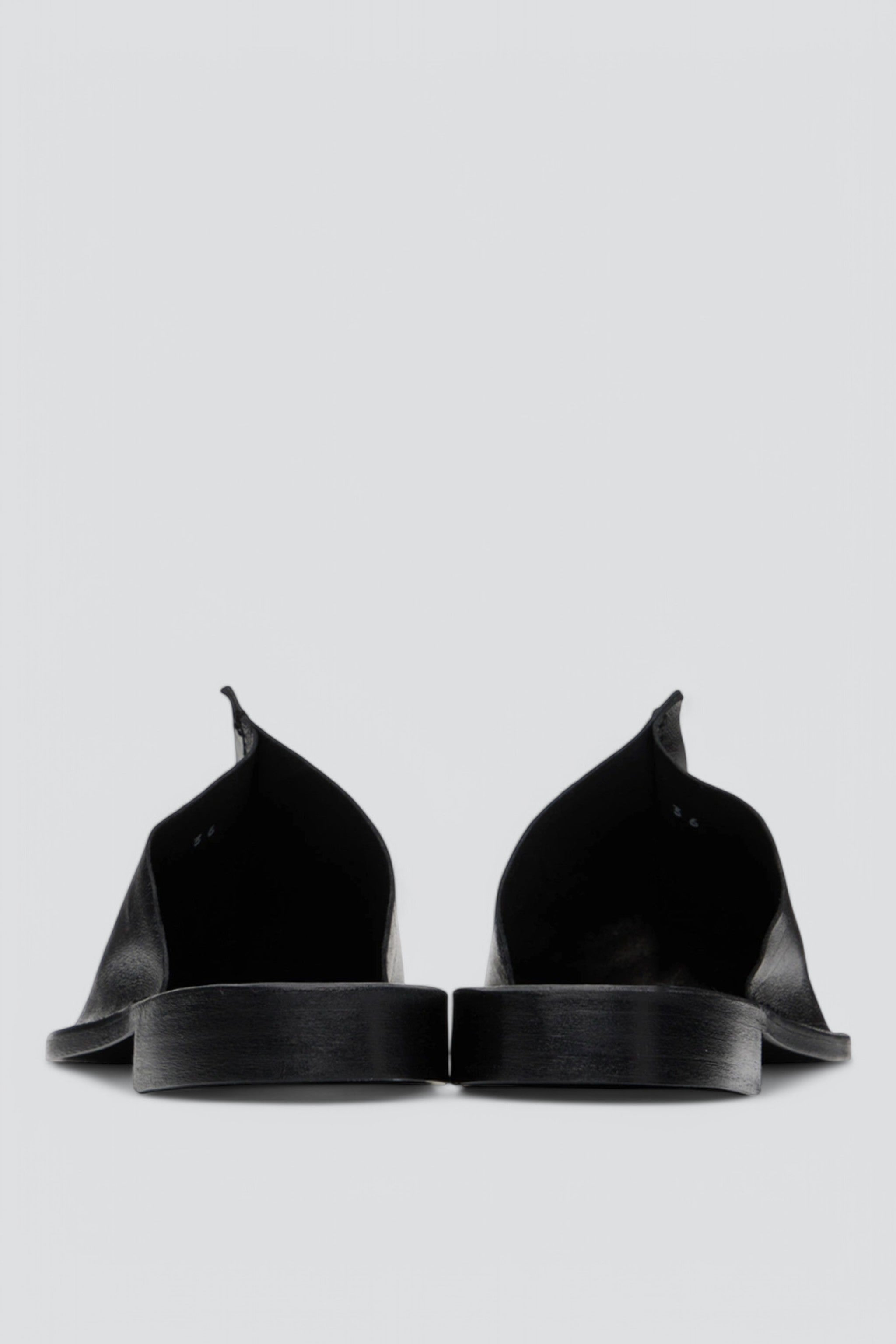 No.7 Black Open Toe Babouche