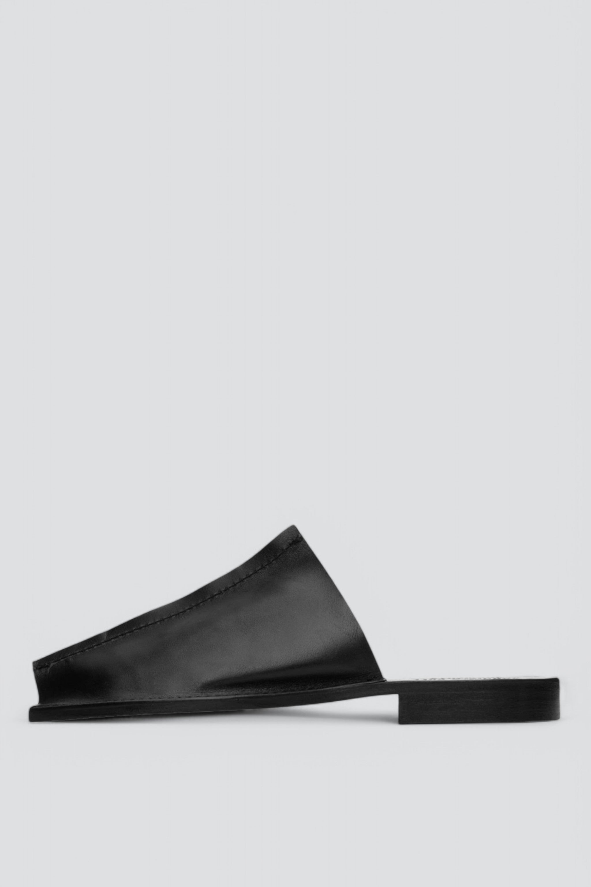 No.7 Black Open Toe Babouche