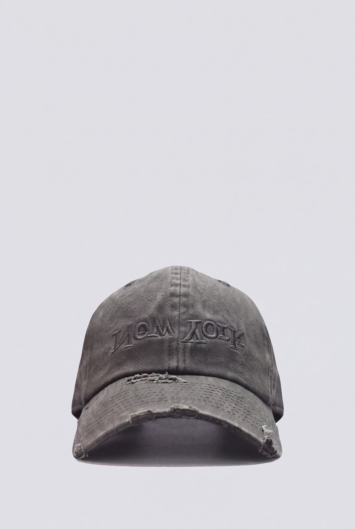 Distressed New York Embroidered Hat - Grey