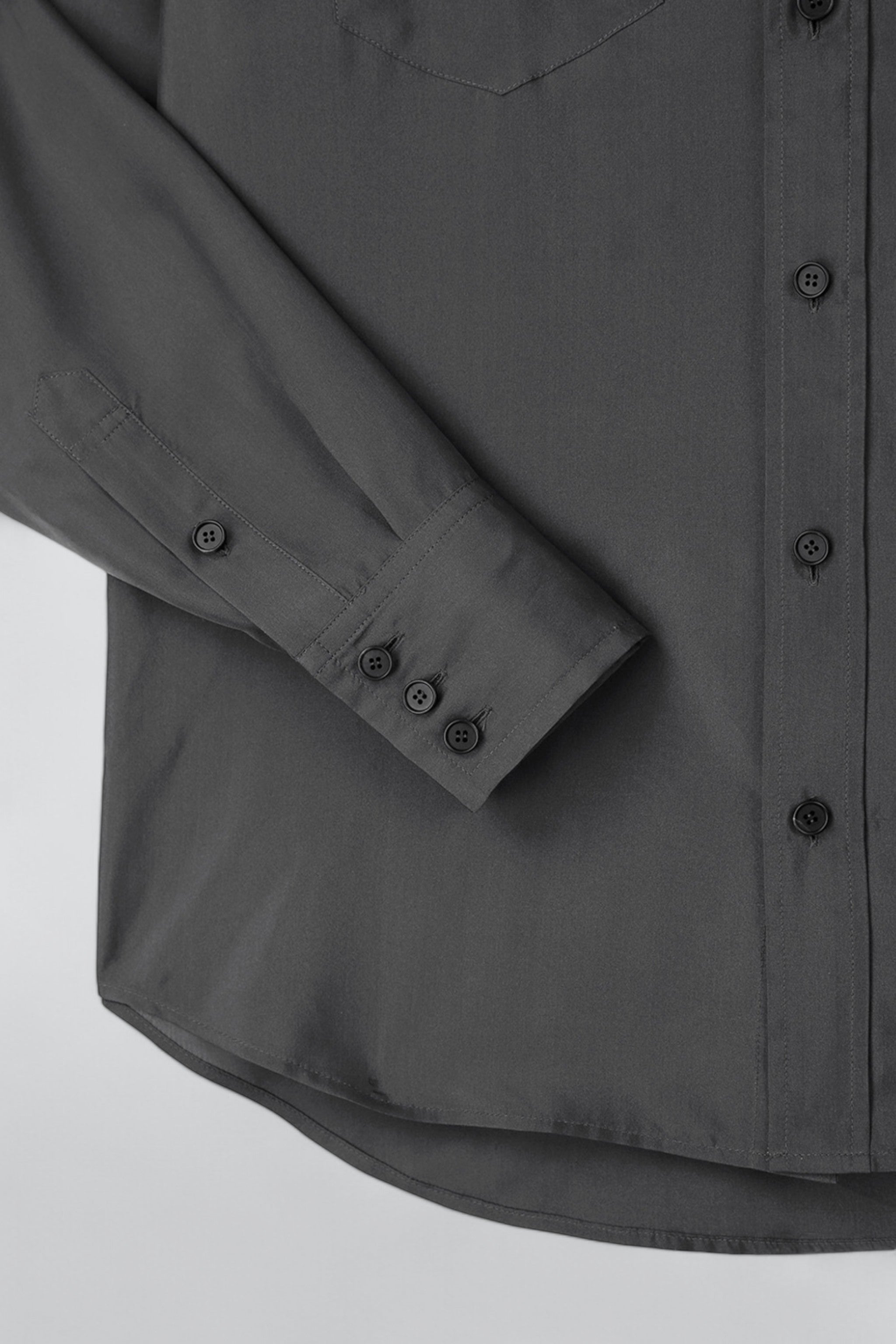 Olive Charcoal Silk Double Pockets Shirt