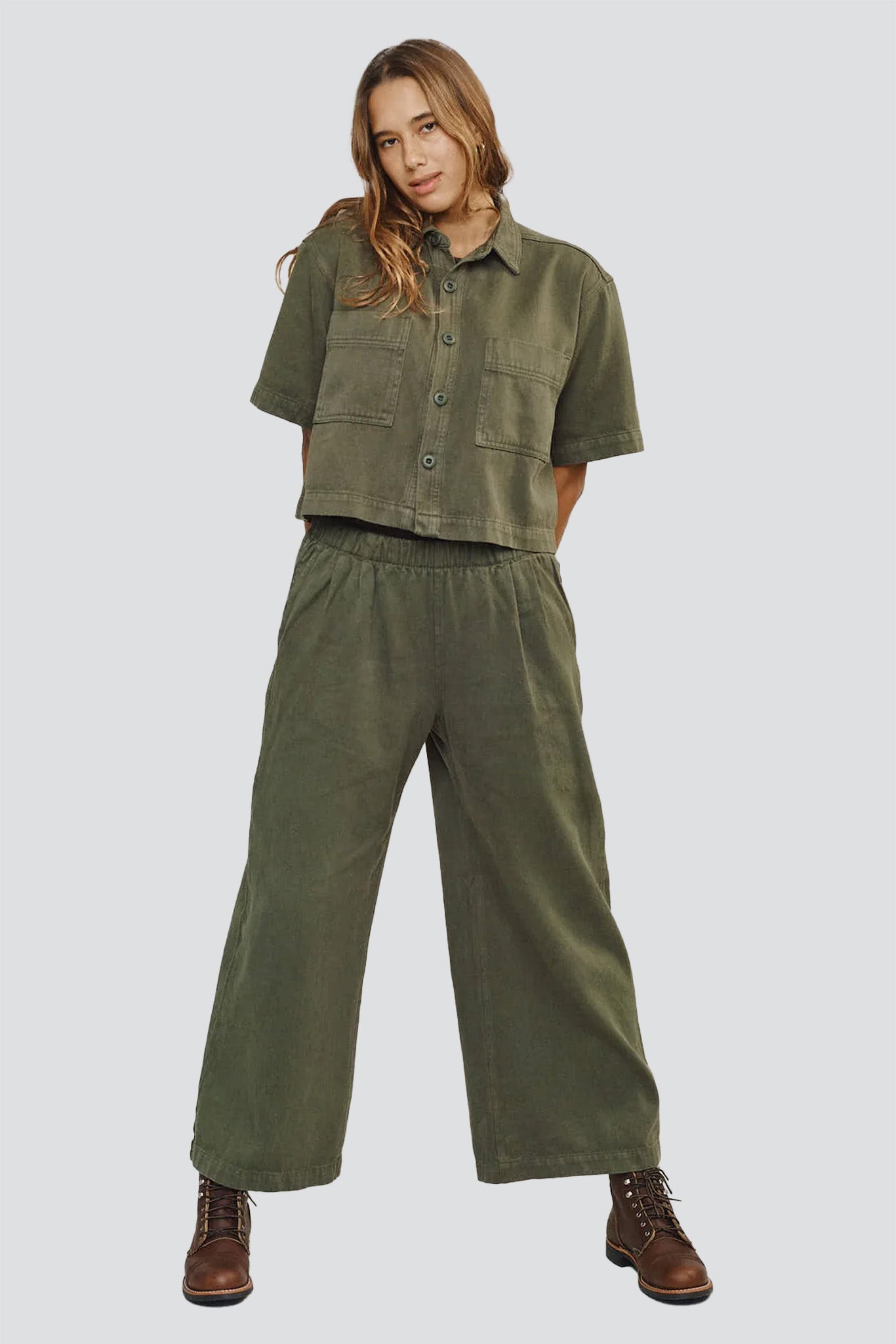 Olive Twill Disco Pant