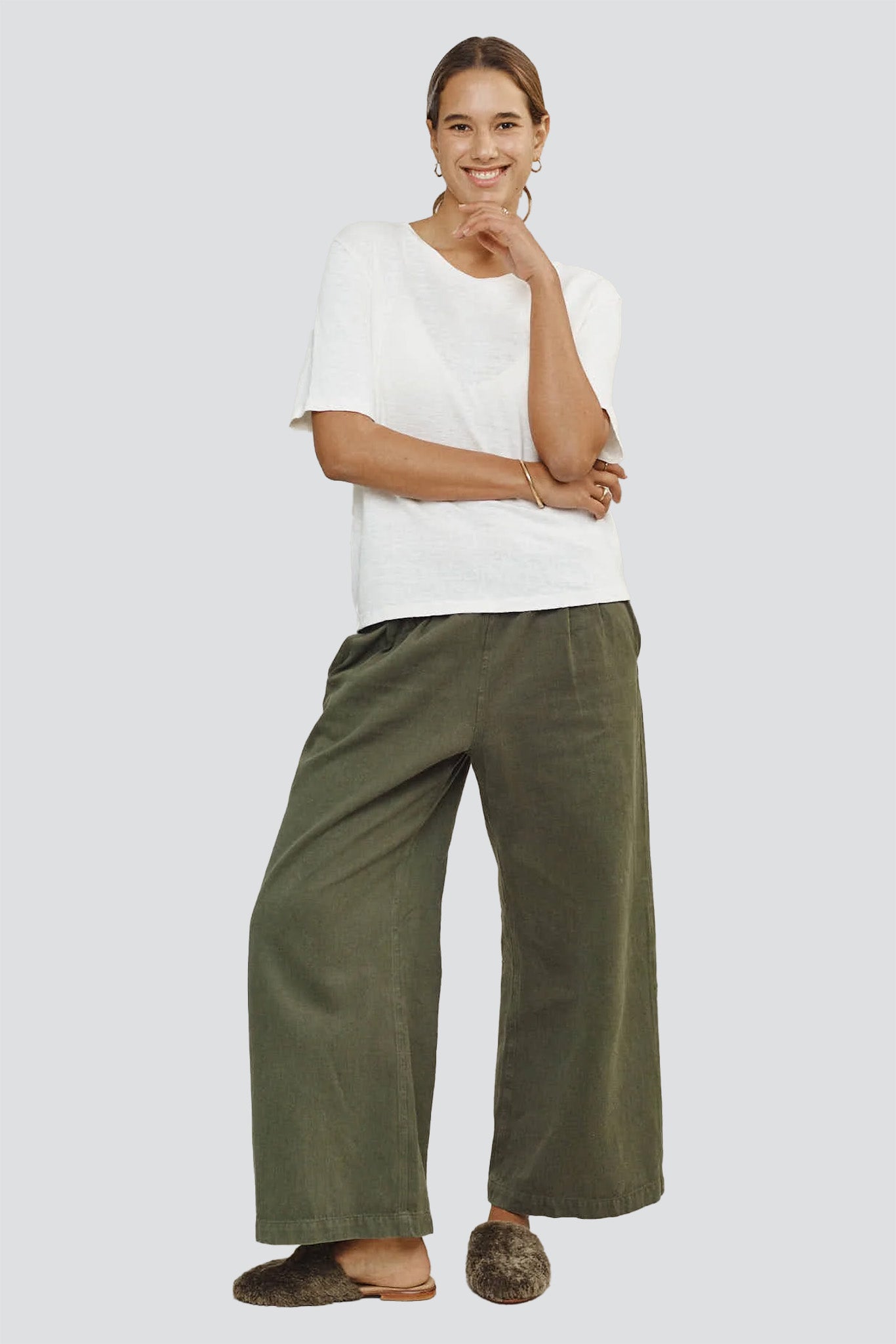 Olive Twill Disco Pant