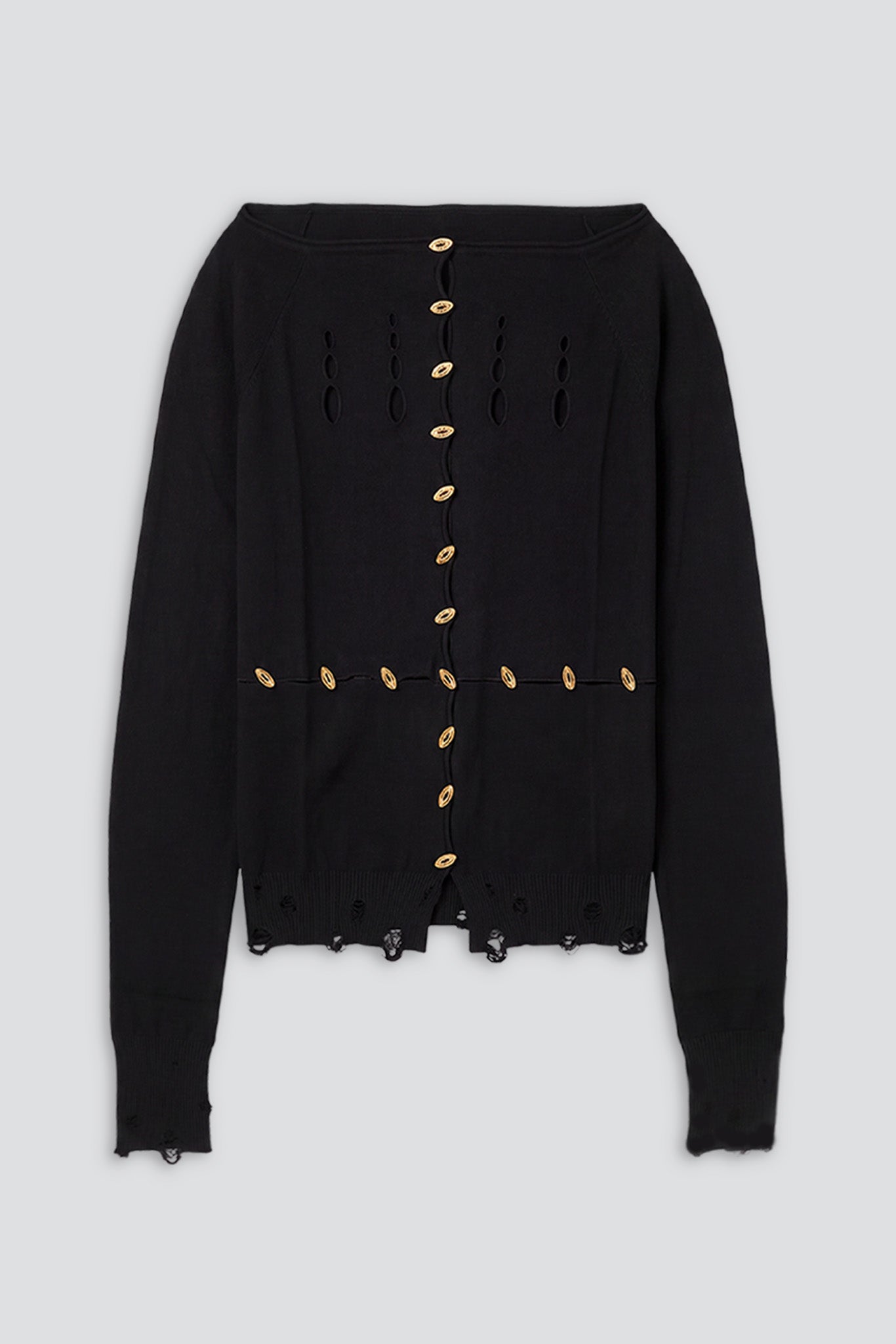 Onyx Cutout Button Knit Top