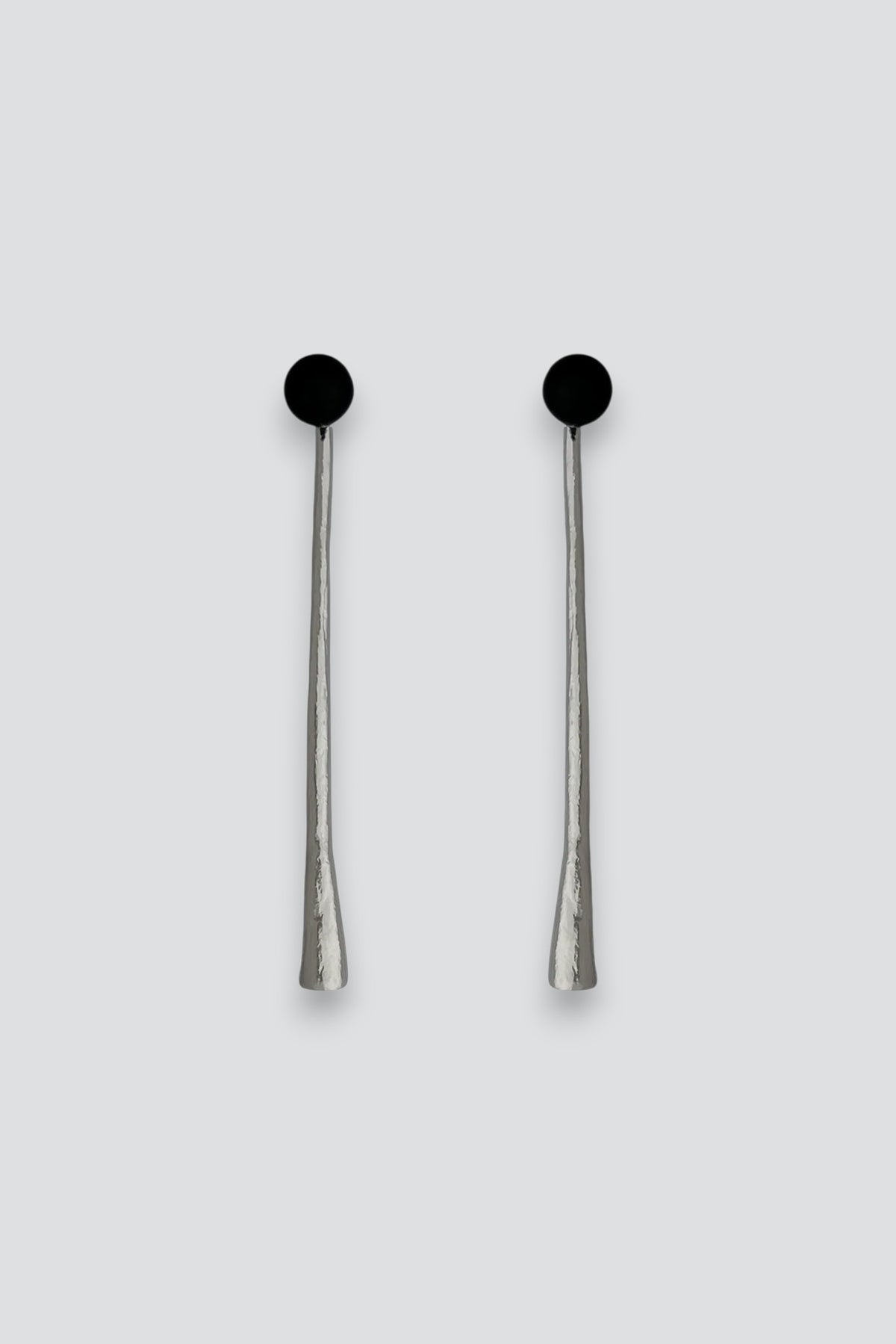 Onyx/Sterling Silver Cylinder Earrings