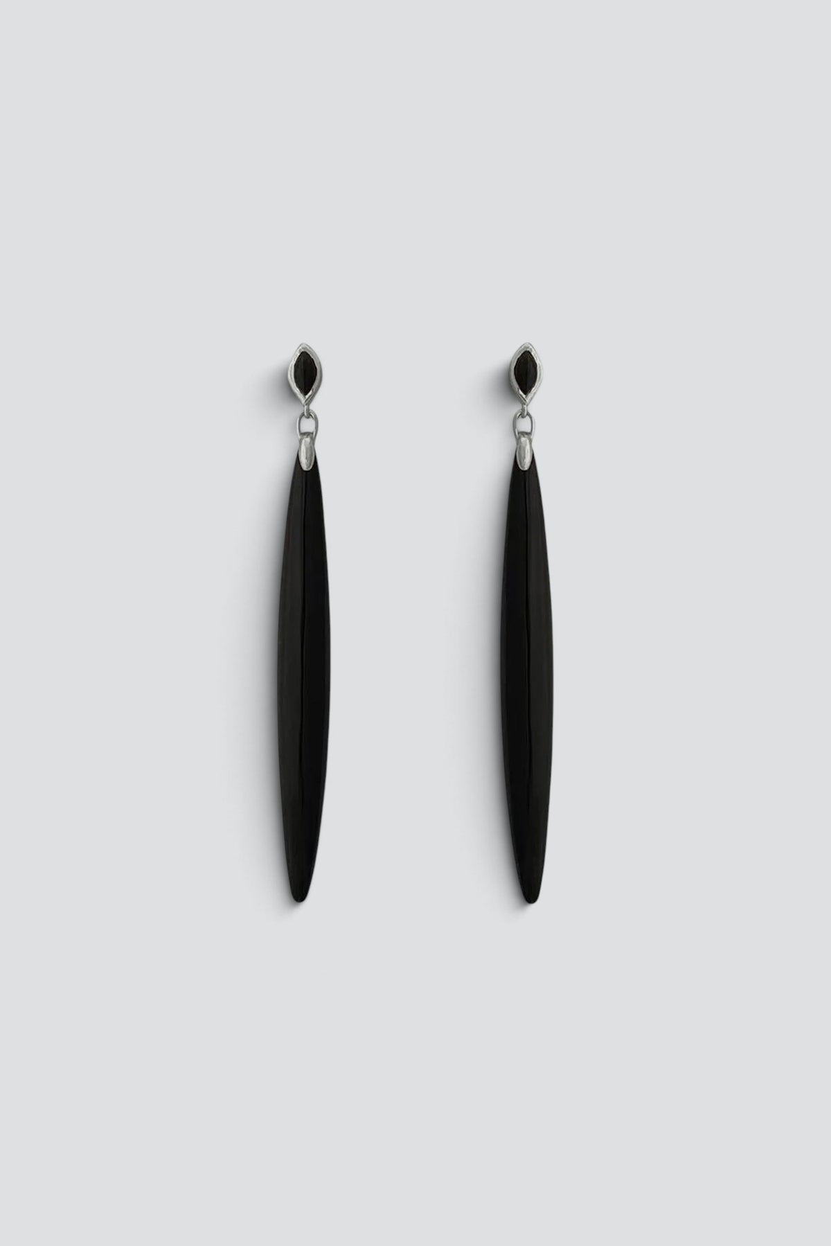 Onyx/Sterling Silver Fusu Earrings