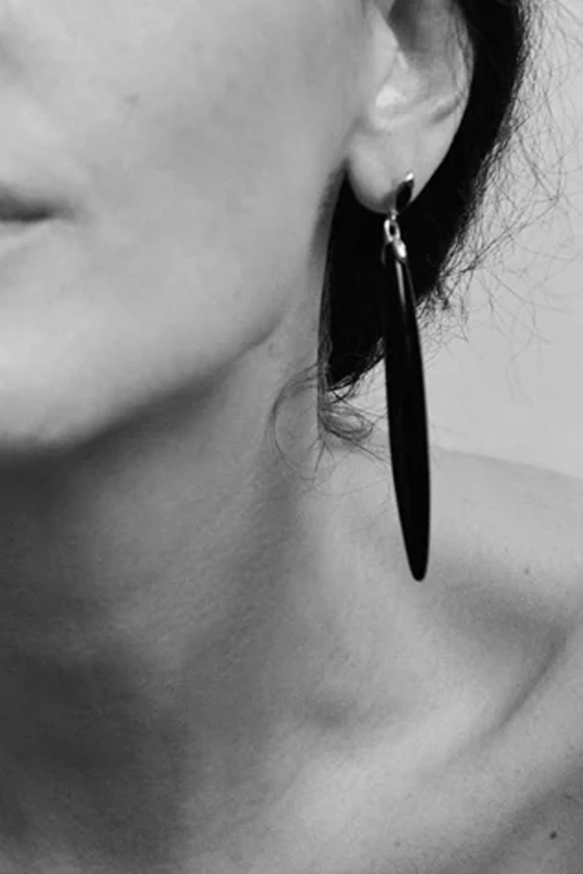 Onyx/Sterling Silver Fusu Earrings