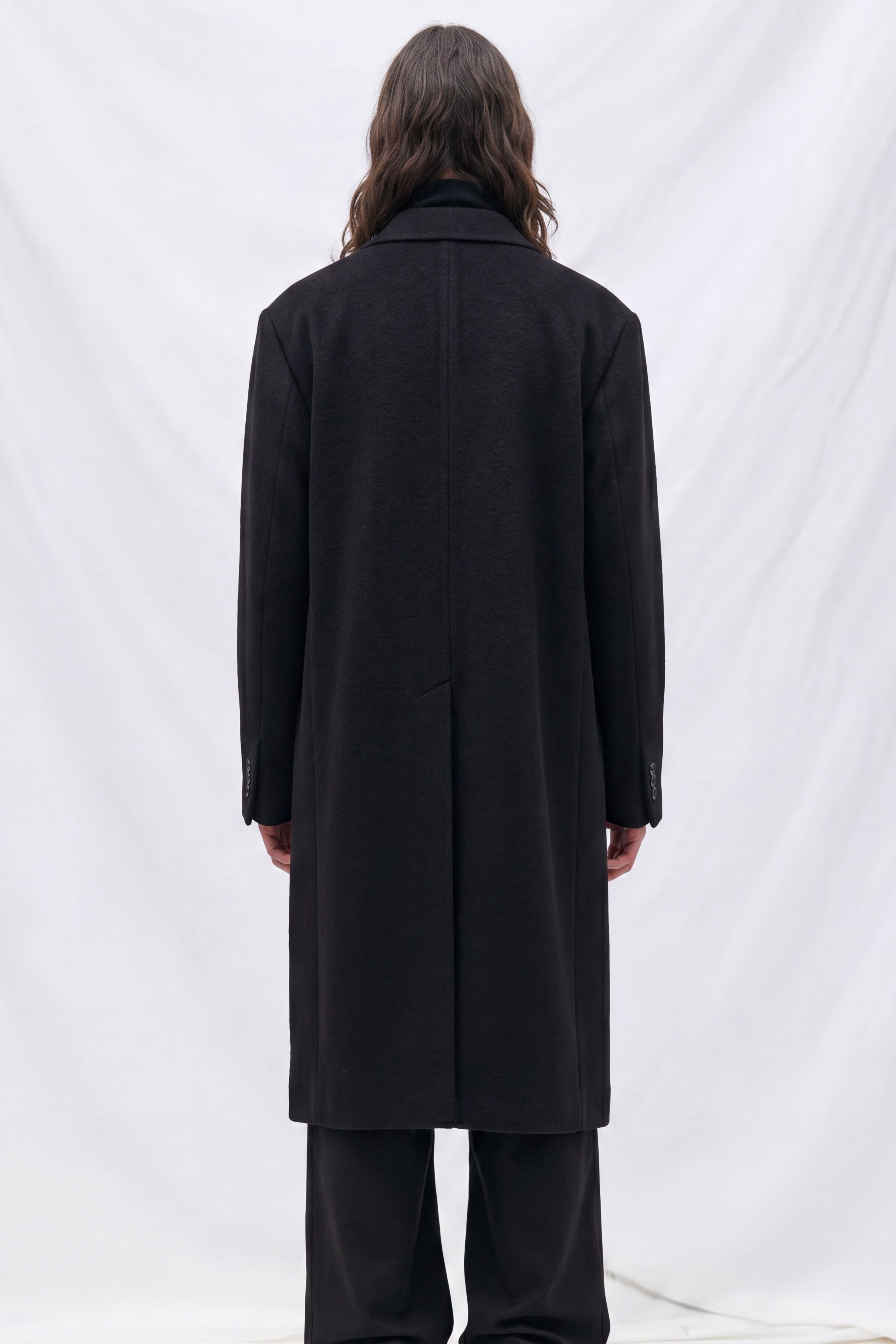 Black Hairy Wool Whale Coat