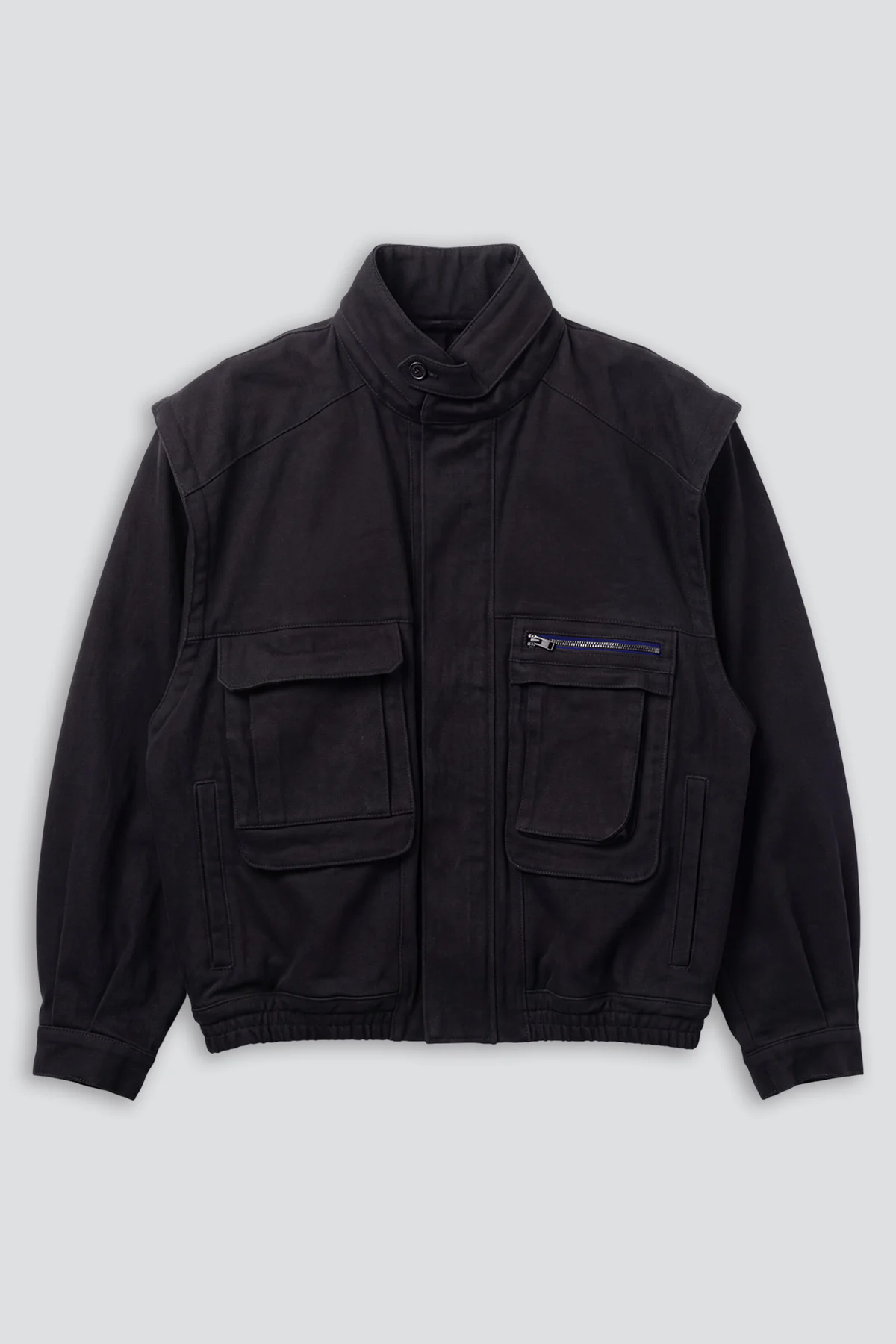 Overdyed Black Denim Military Jacket