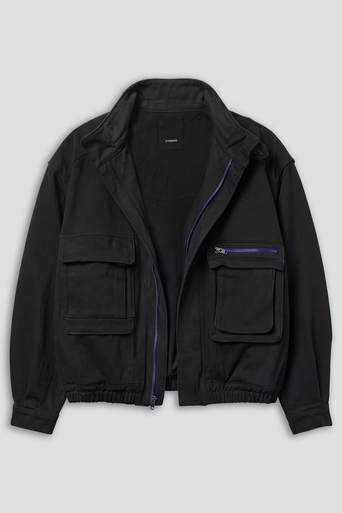 Overdyed Black Denim Military Jacket