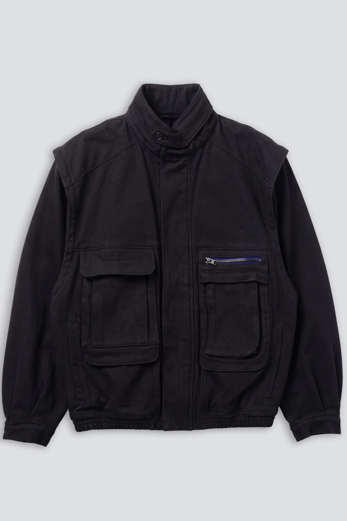 Overdyed Black Denim Military Jacket