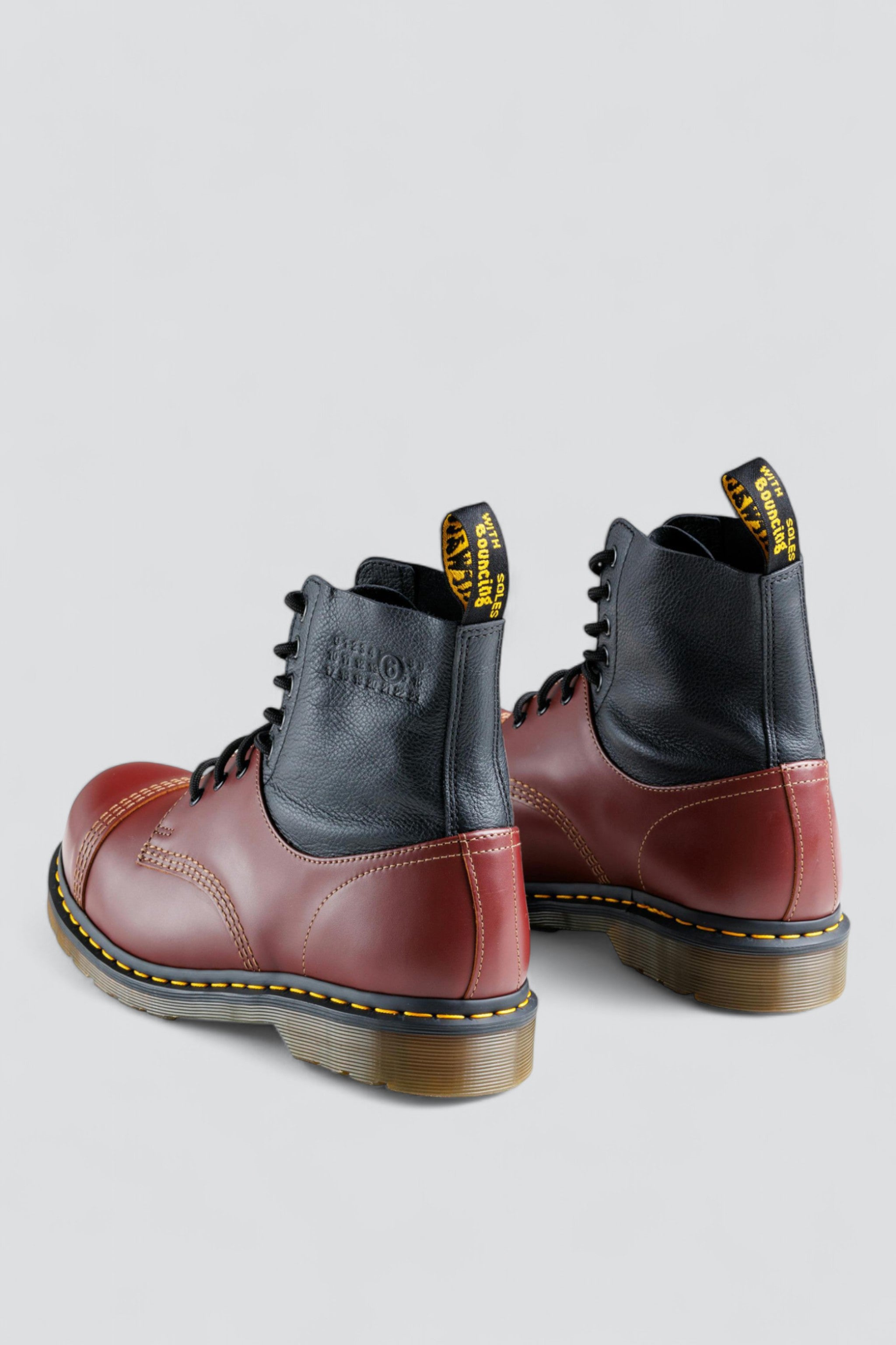 Oxblood Red/Black MM6 x Dr. Martens 1460 Twisted and Reimagined Boot