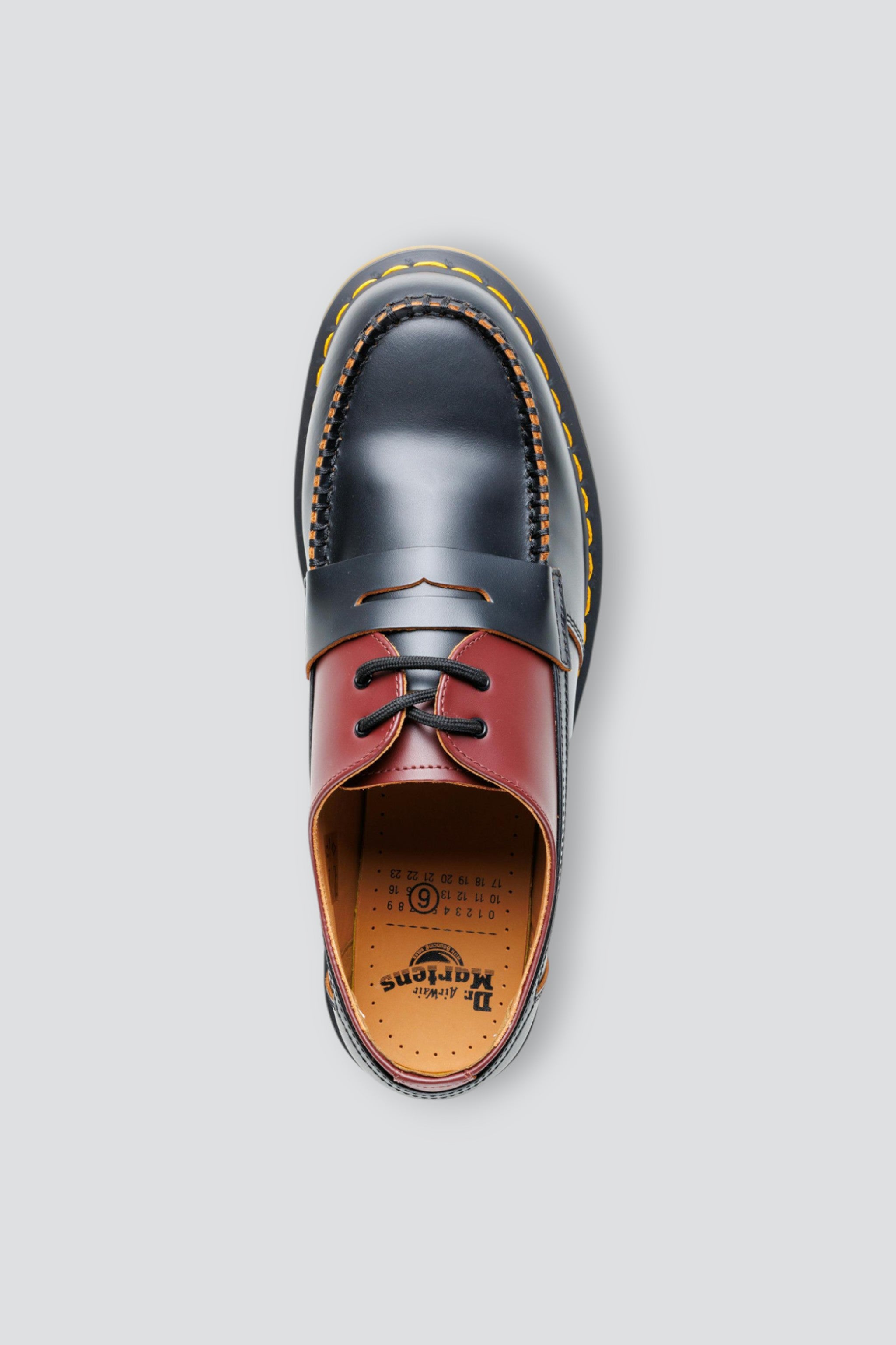 Oxblood Red/Black MM6 x Dr. Martens 1461 Penton Mash Up Loafer