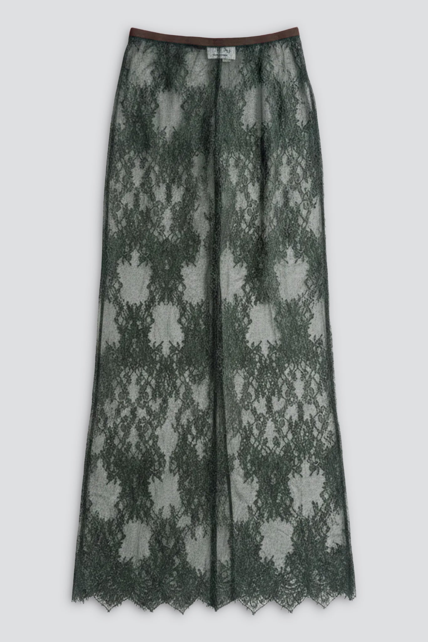 Chrome Green Allison Lace Long Skirt