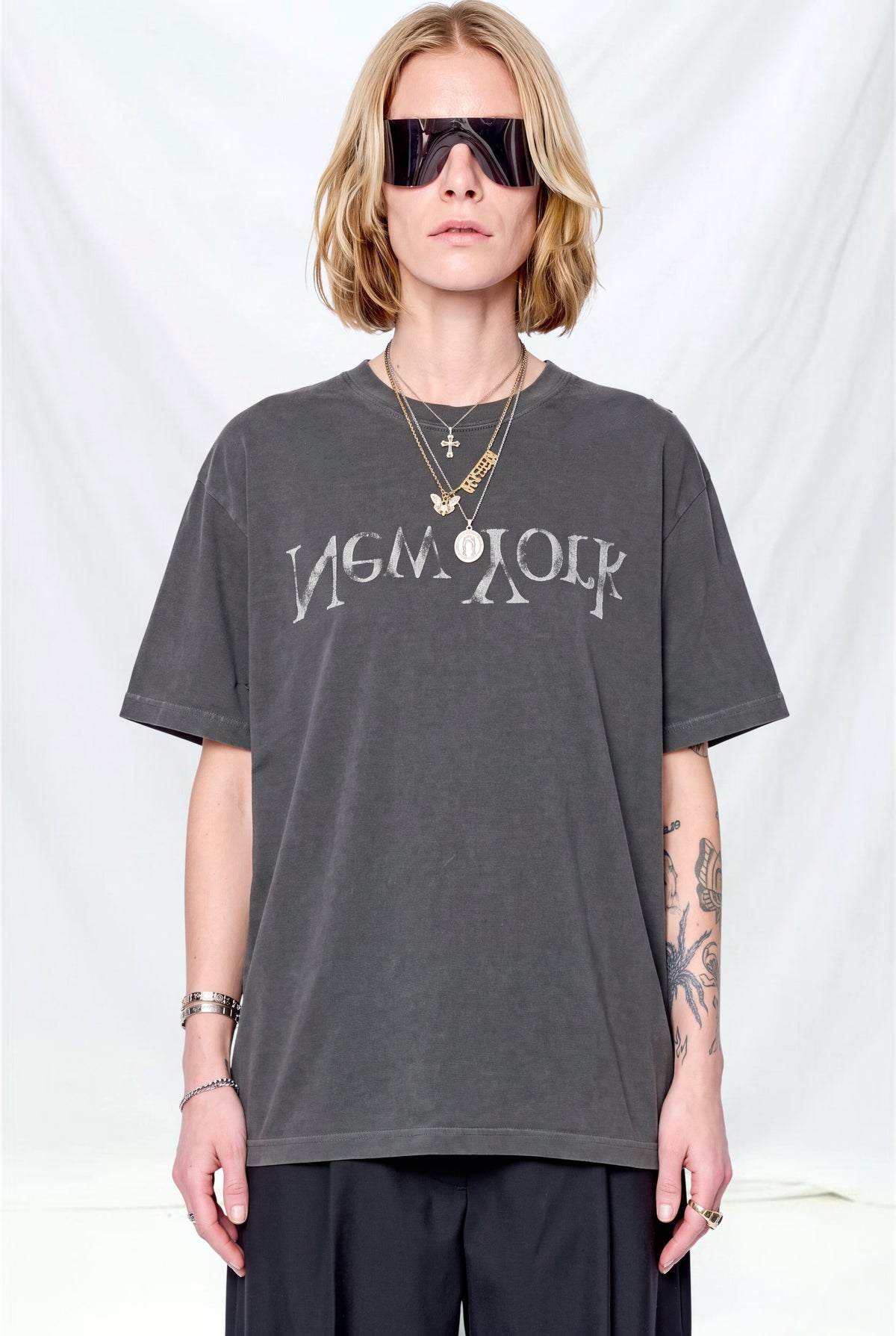 Pepper Faded New York Logo T-Shirt