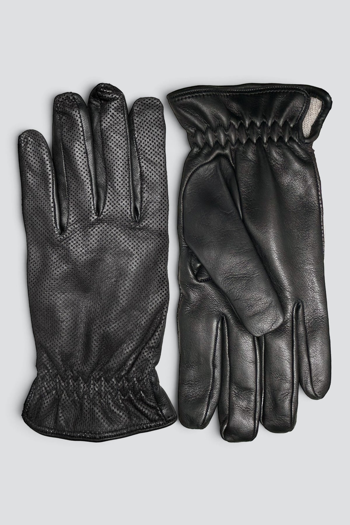 Black Perforated Leather Glove