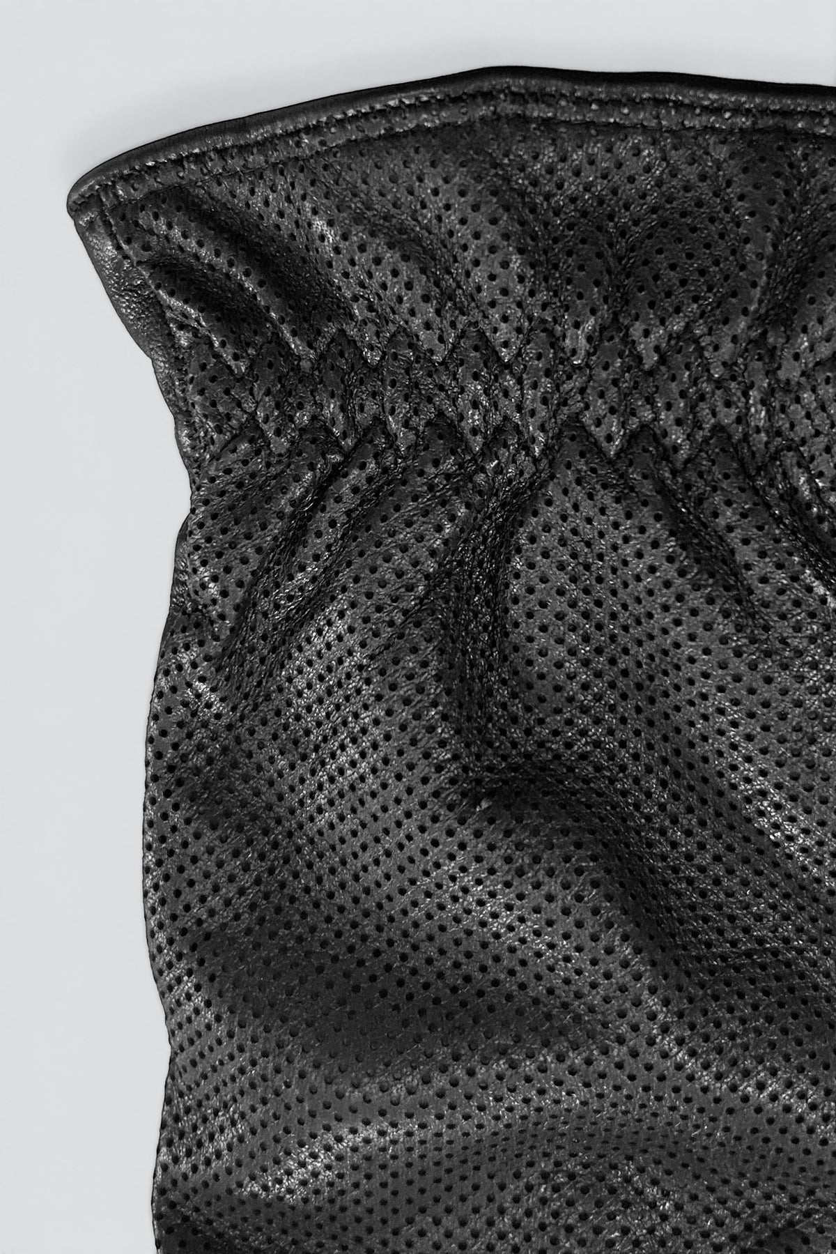 Black Perforated Leather Glove