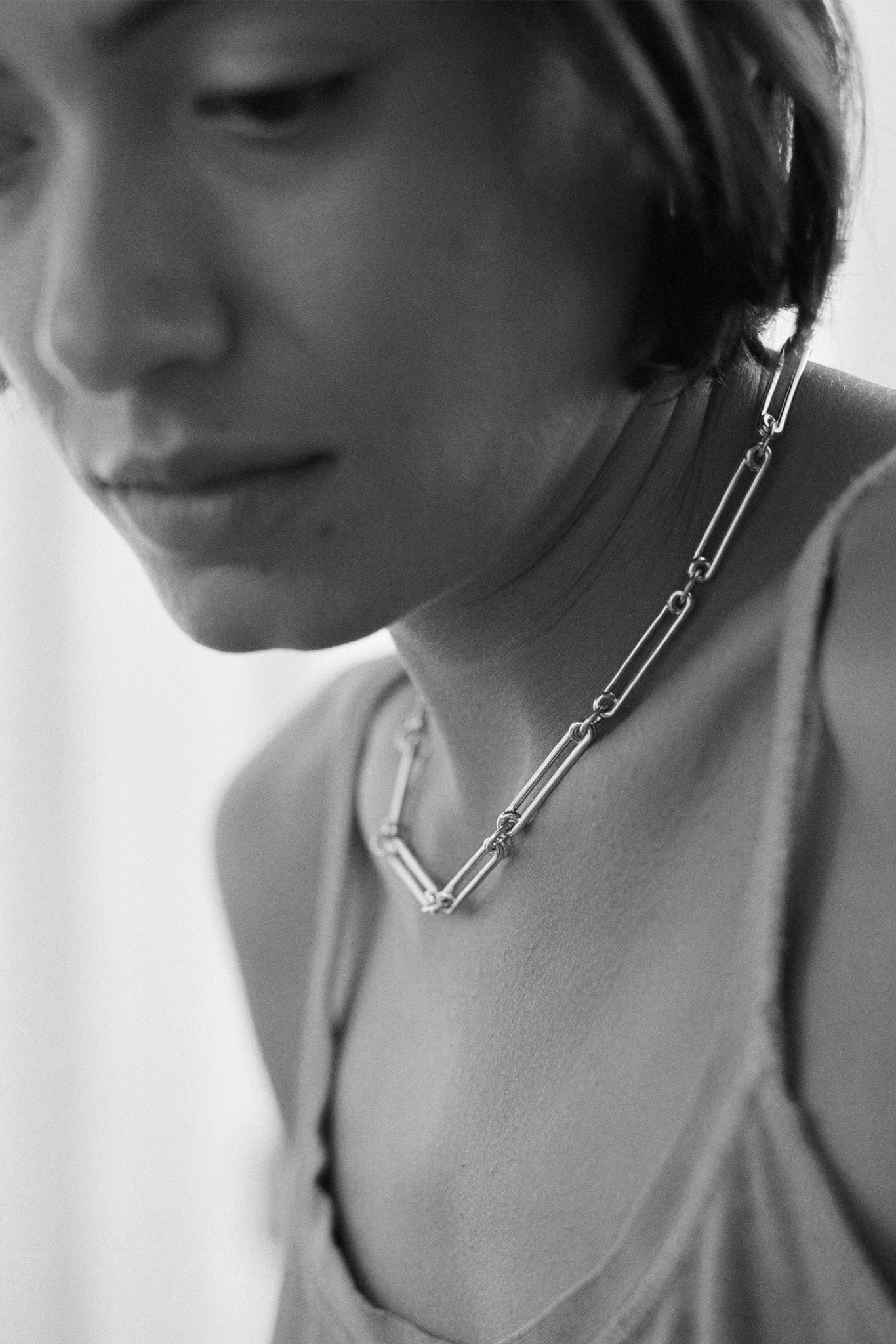 Sterling Silver Pin Link Necklace