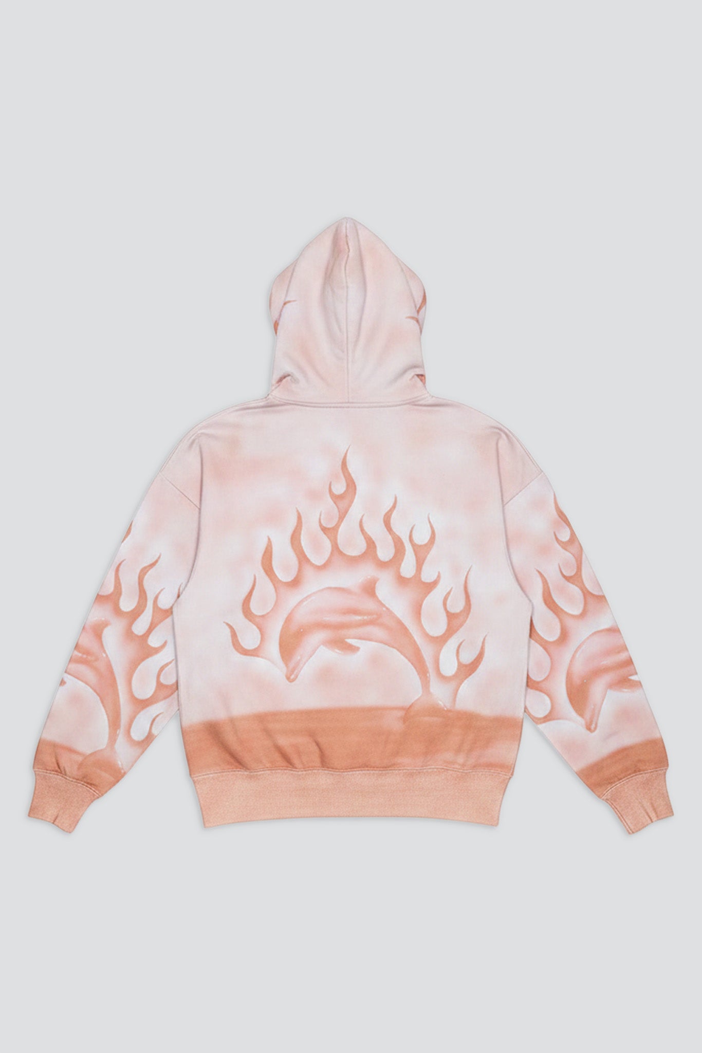 Pink Flaming Dolphin Airbrush Hoodie