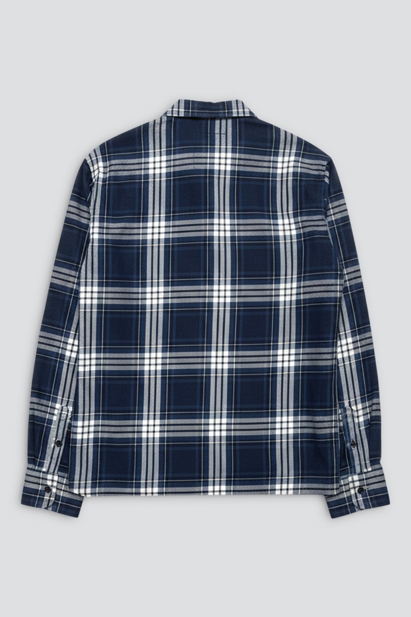 Plaid Flannel Long Sleeve Camp Zip Shirt