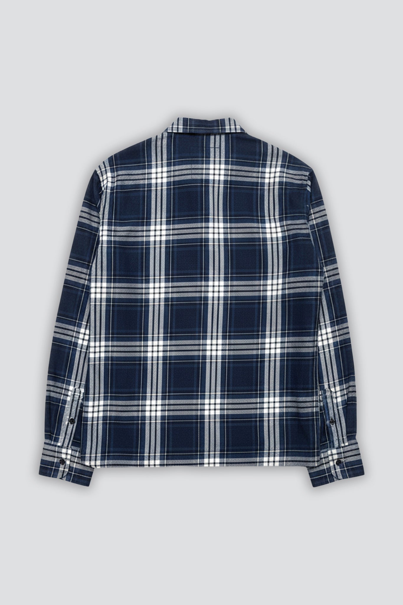 Plaid Flannel Long Sleeve Zip Camp Shirt