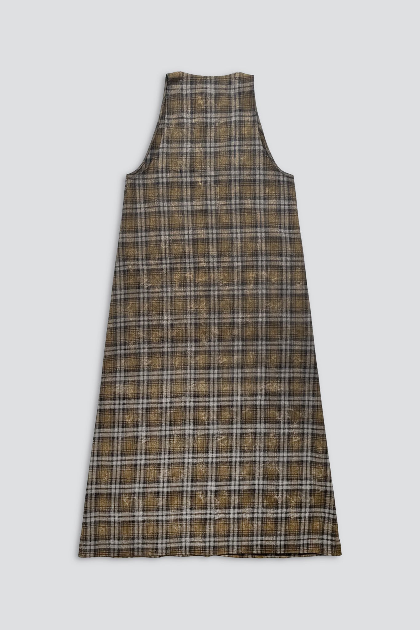 Bleach Plaid Trapeze Dress